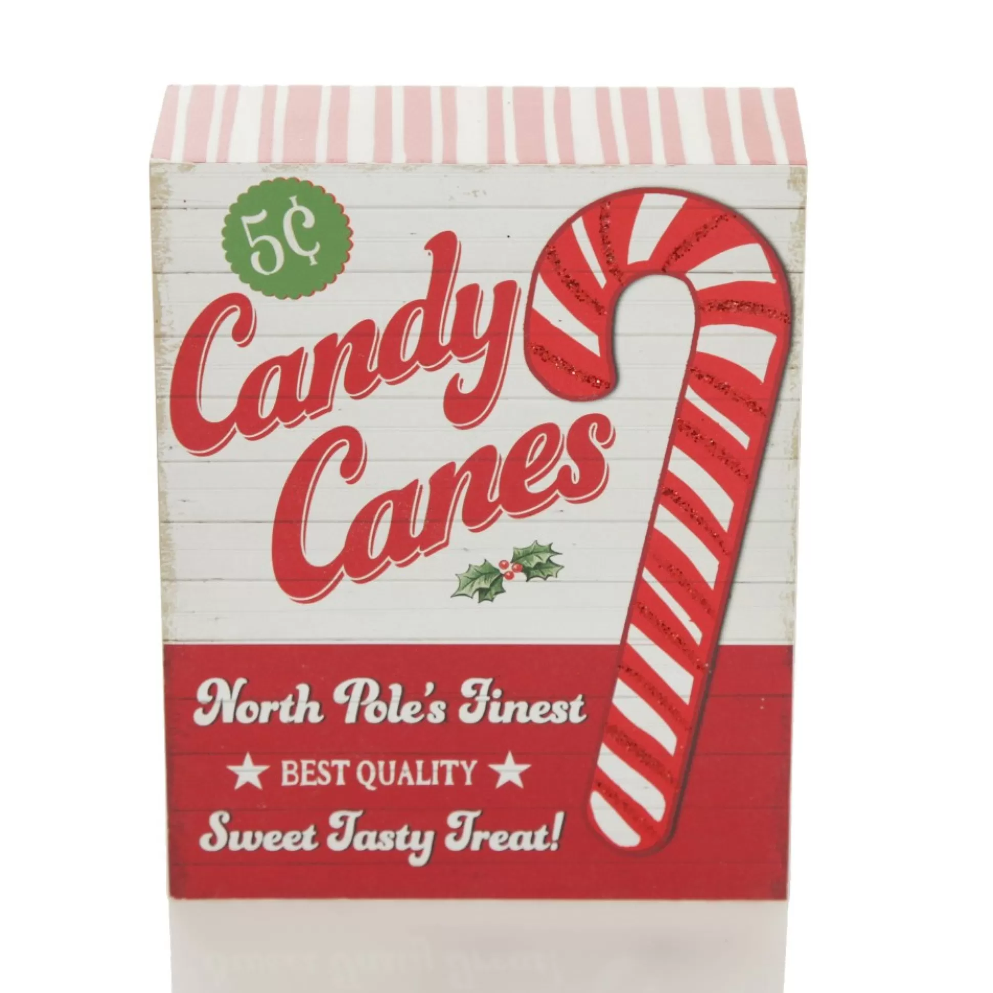 Retro Candy Cane Christmas Wall Box Sign Wall Hangings And Signs |