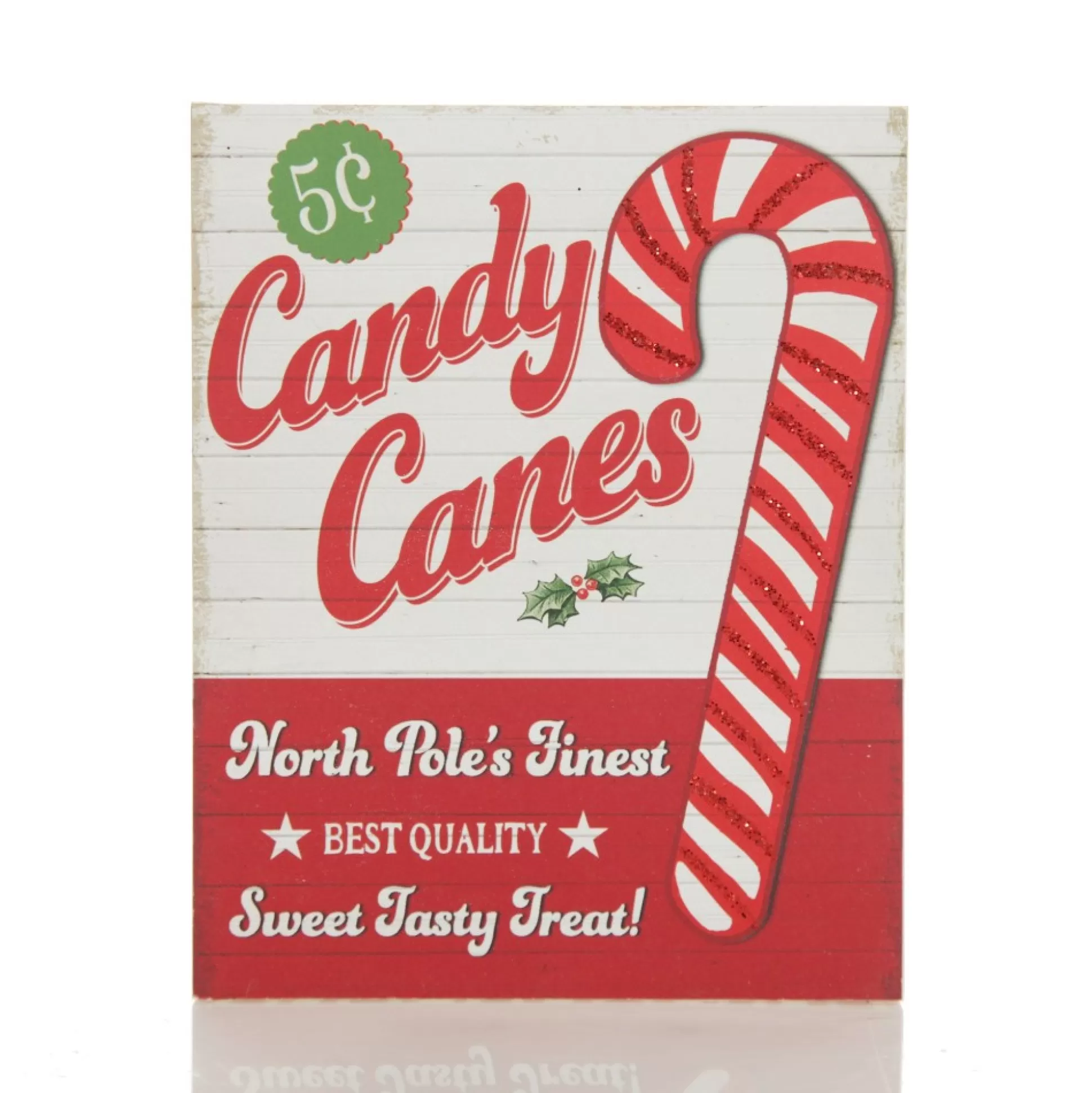Retro Candy Cane Christmas Wall Box Sign Wall Hangings And Signs |