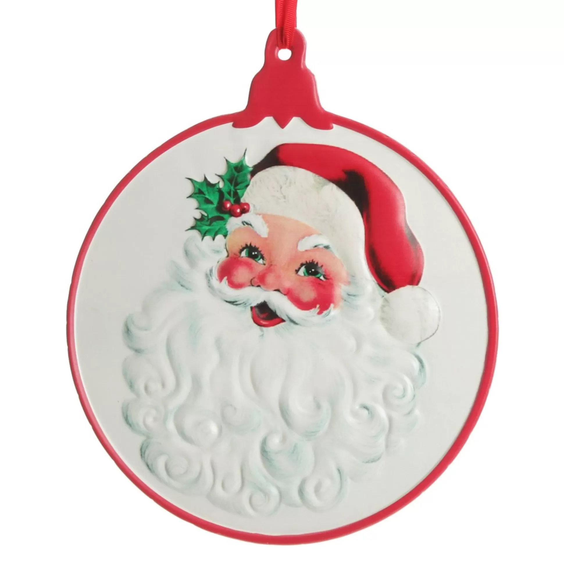 Retro Christmas Metal Santa Bauble Sign Wall Hangings And Signs |