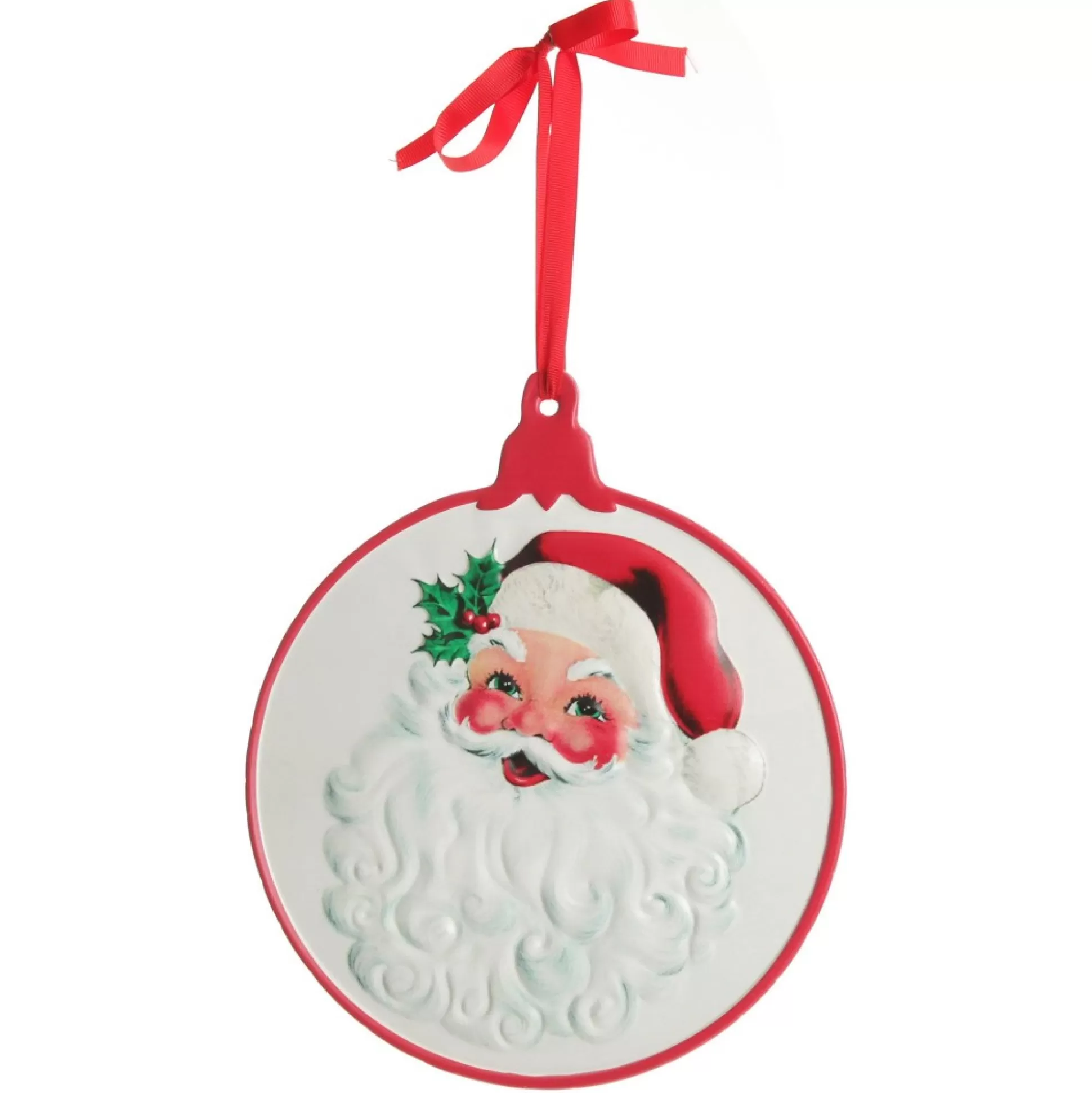 Retro Christmas Metal Santa Bauble Sign Wall Hangings And Signs |