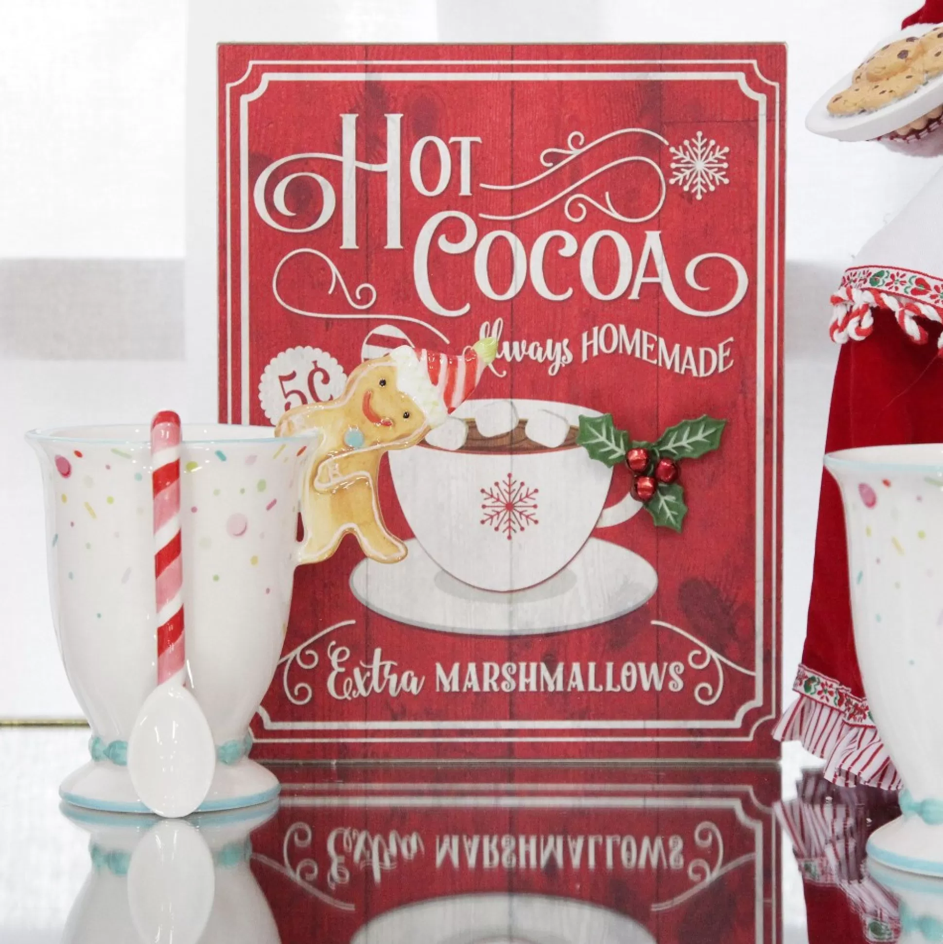 Retro Hot Cocoa Christmas Wall Box Sign Wall Hangings And Signs |