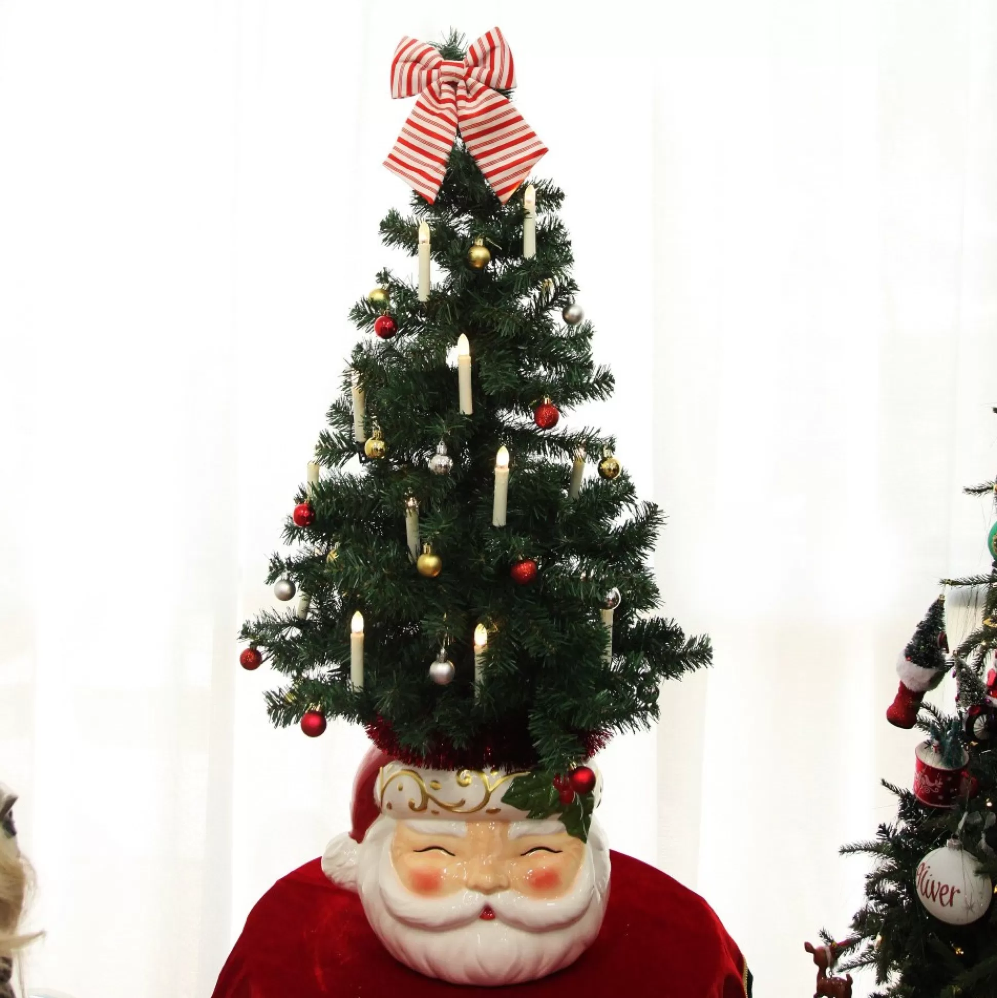 Retro Santa Planter Pot Christmas Ornament Christmas Ornaments |
