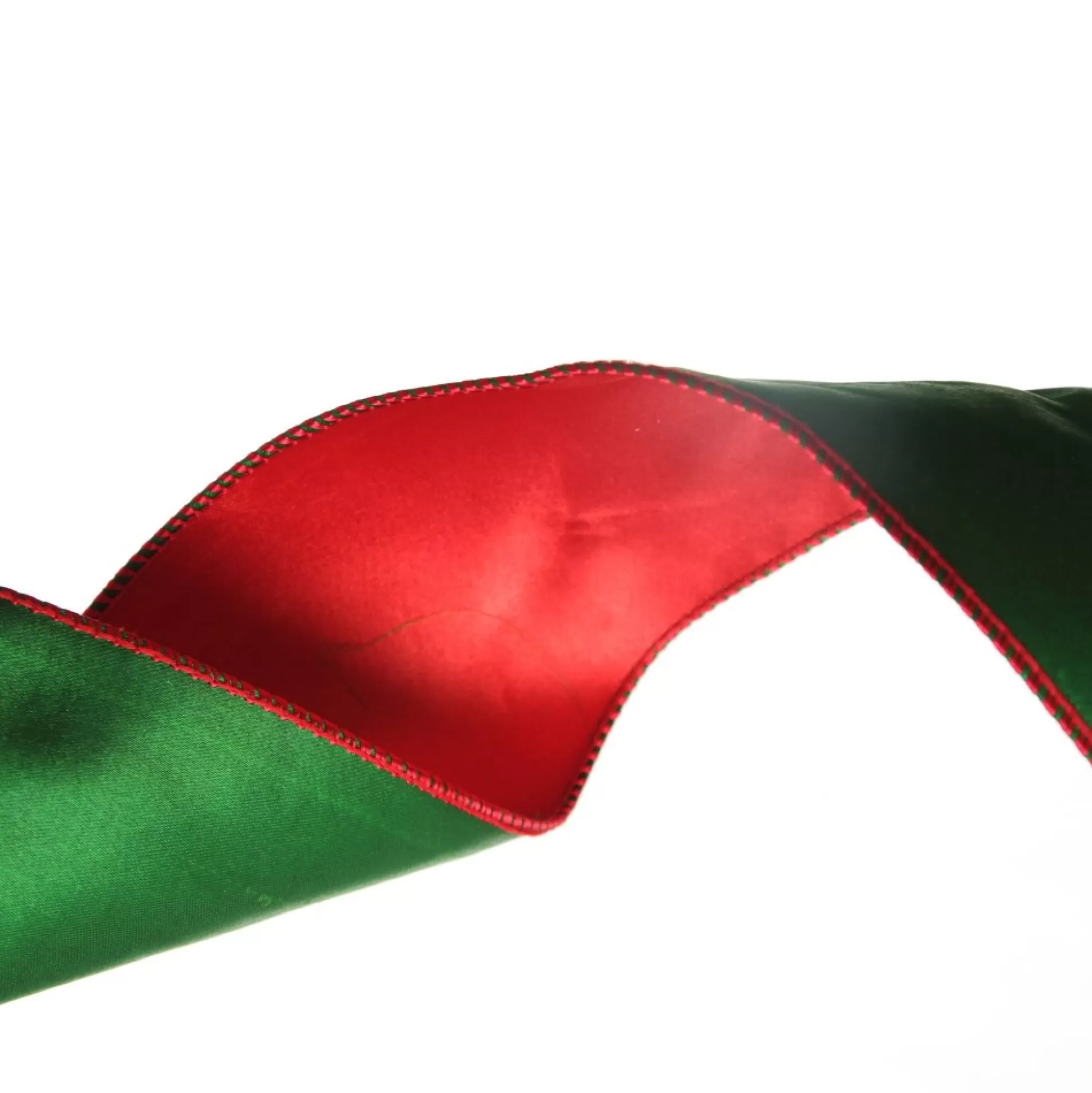 Reversible Green and Red Satin Wired Christmas Ribbon Garland Tree Garlands |