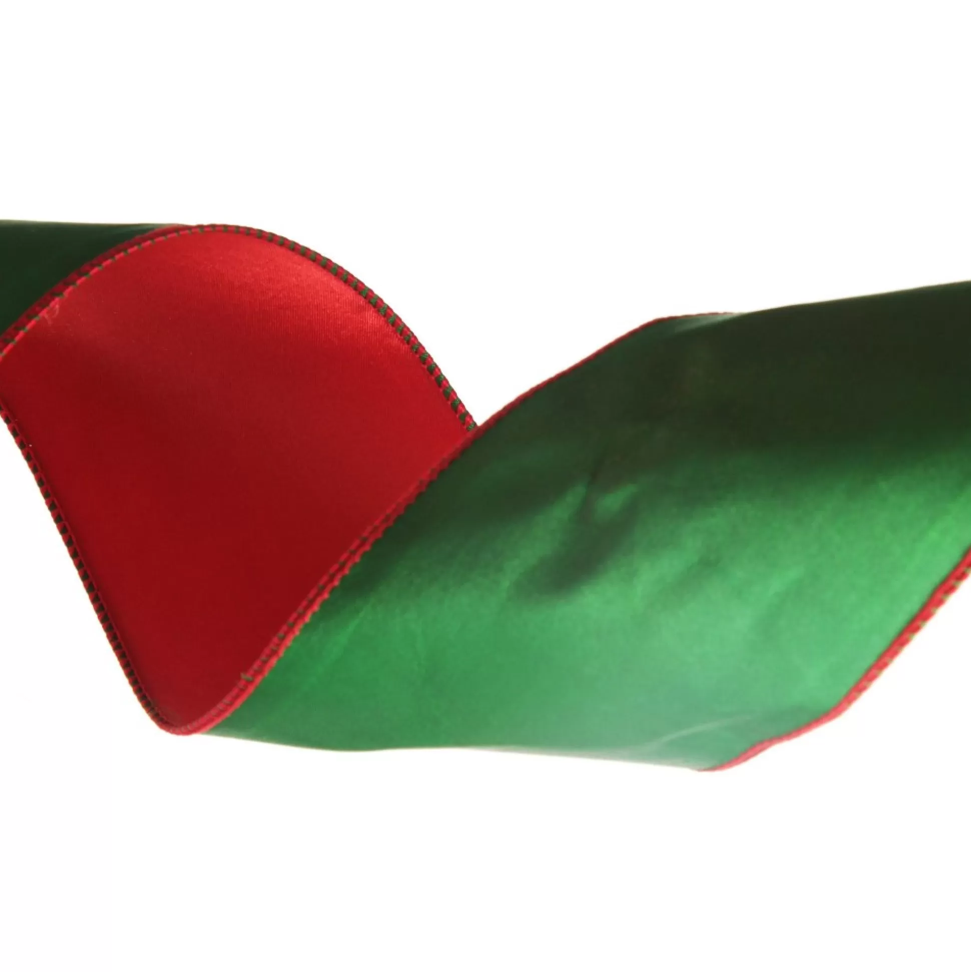 Reversible Green and Red Satin Wired Christmas Ribbon Garland Tree Garlands |