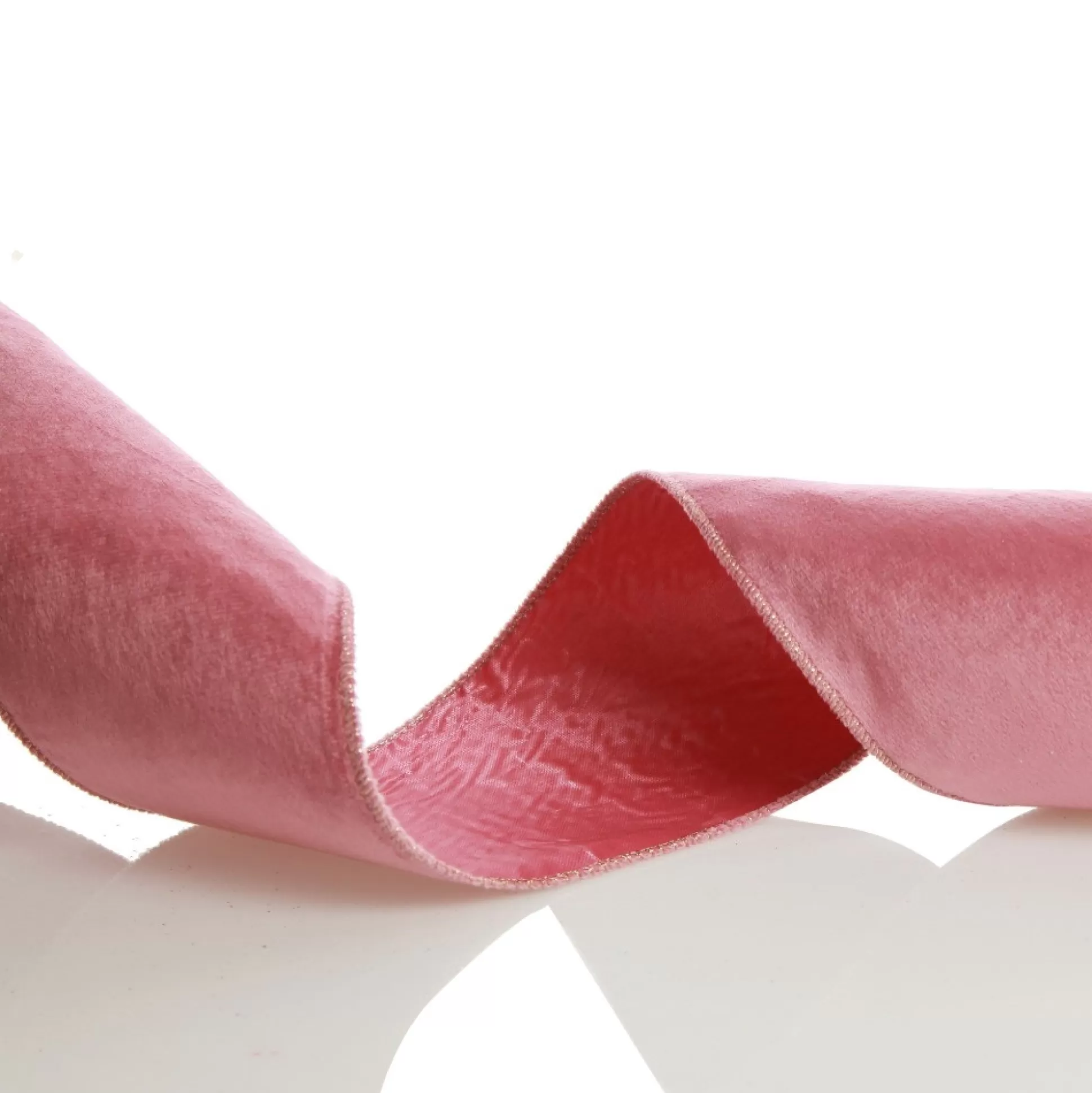Reversible Pink Velour and Satin Wired Christmas Ribbon Garland Tree Garlands |