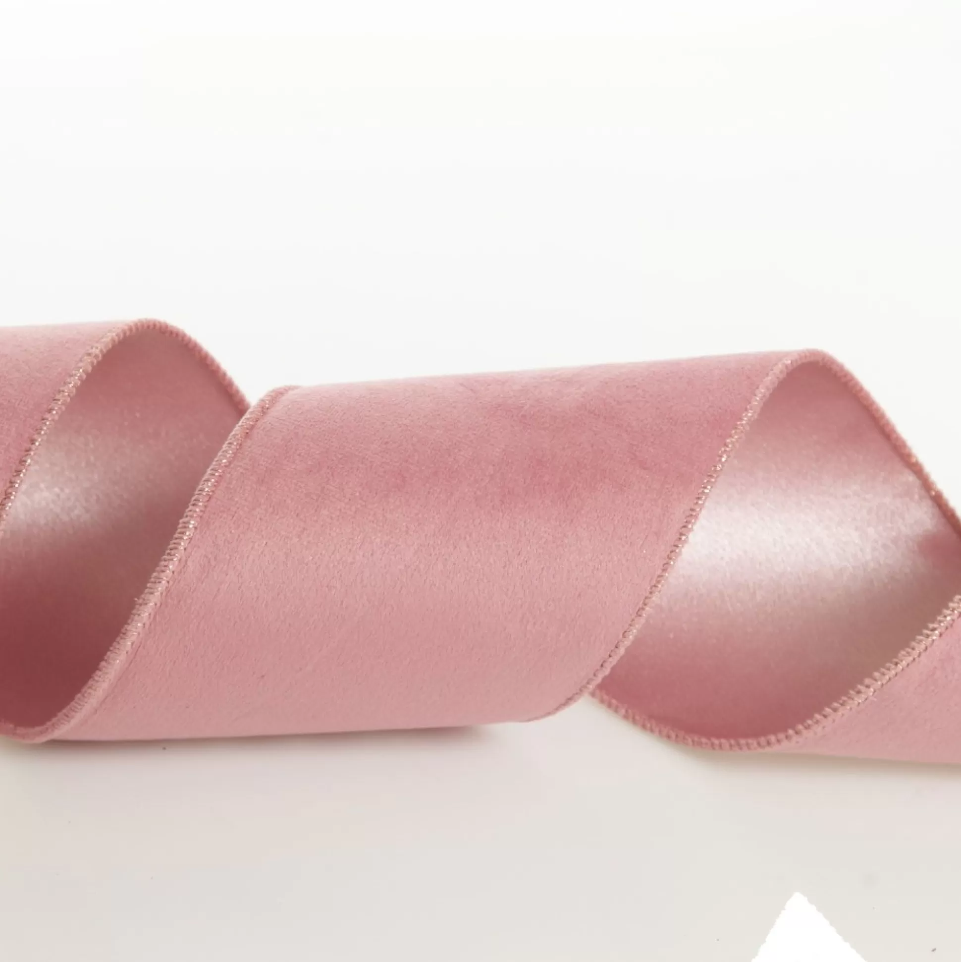 Reversible Pink Velvet and Satin Wired Christmas Ribbon Garland Tree Garlands |