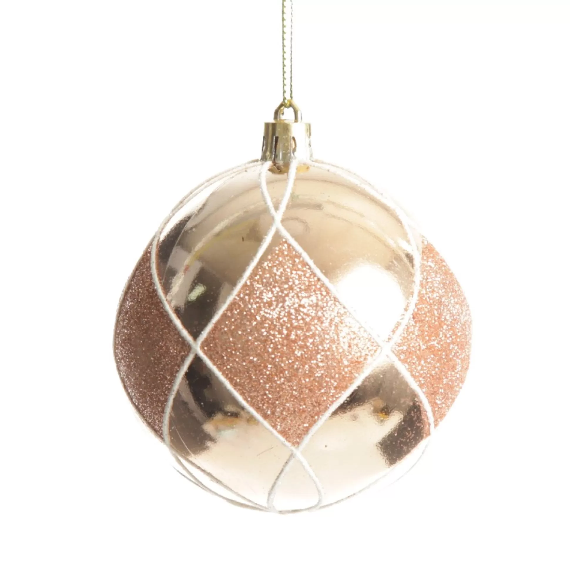 Rose Gold Diamond Christmas Baubles - Set of 4 Christmas Bauble Sets |