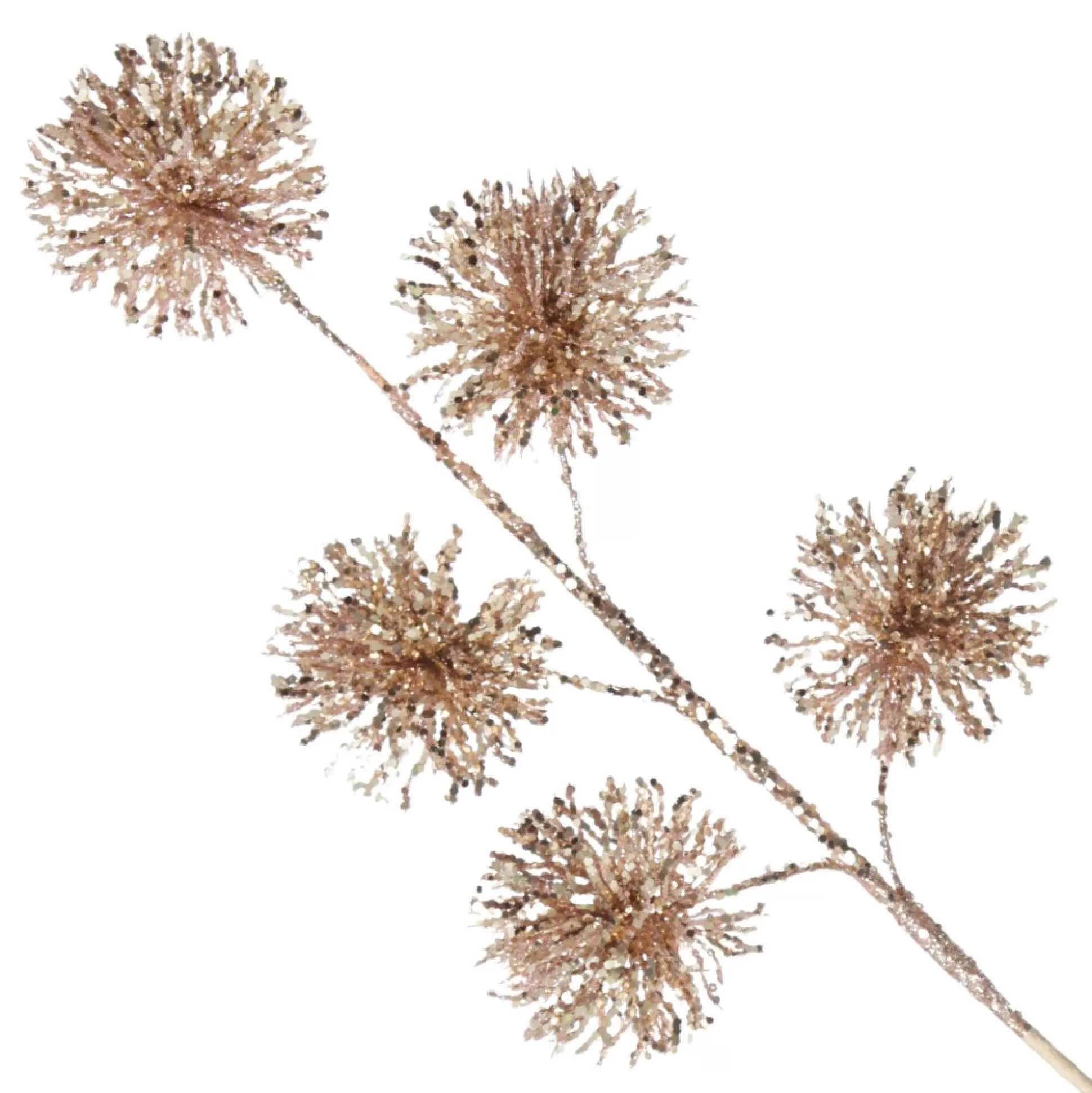 Rose Gold Sequin Puff Flower Spray Christmas Sprays |