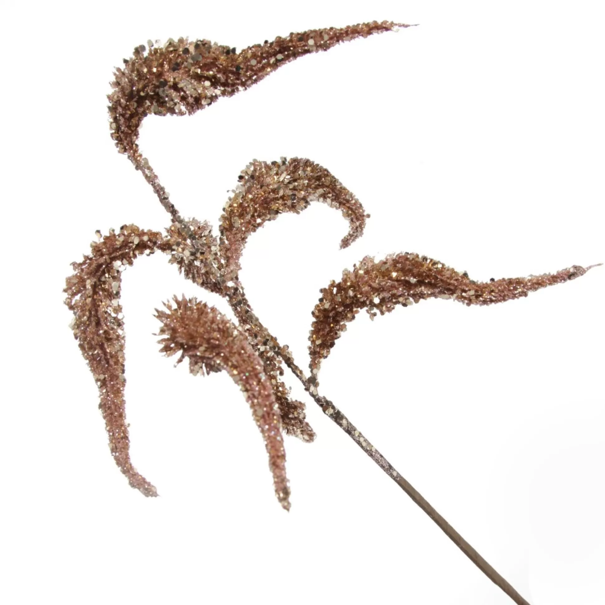 Rose Gold Sequin Spikey Leaf Spray Christmas Sprays |