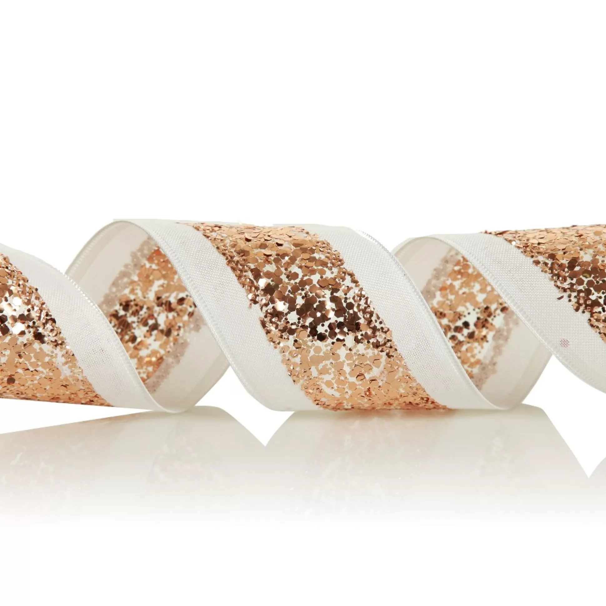 Rose Gold Sequin Wired Christmas Ribbon Ribbons |