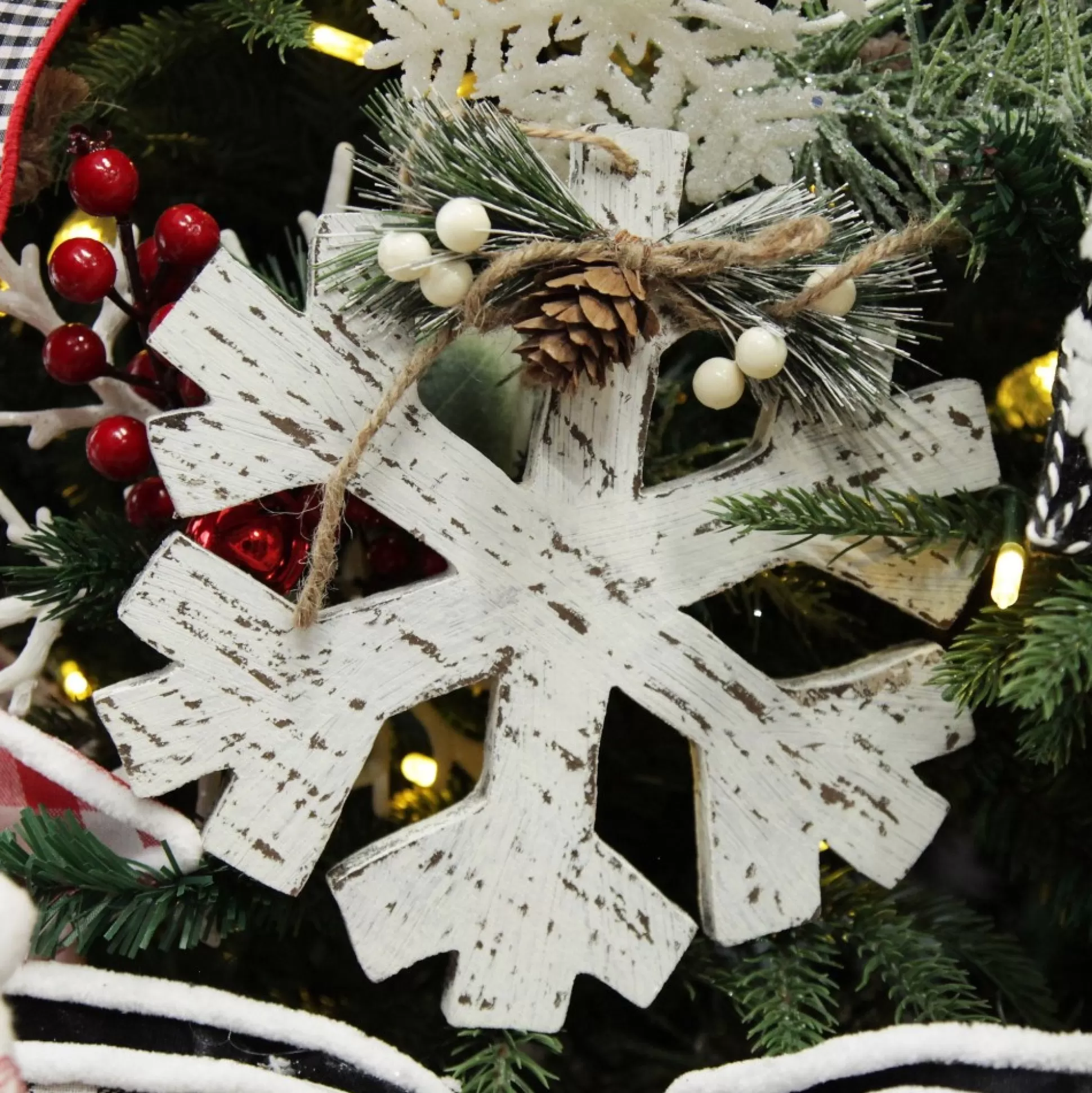 Rustic Christmas Tree Farm White Washed Snowflake Ornament Snowflakes And Stars |