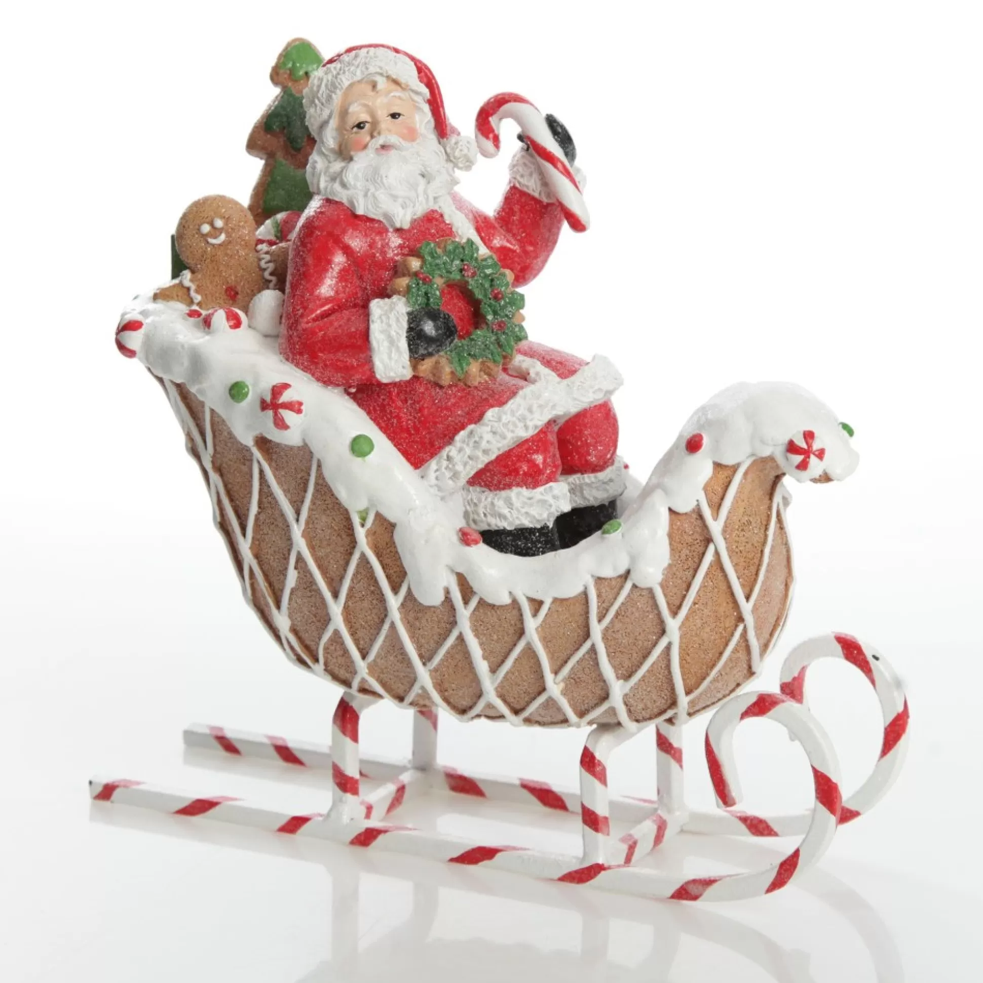 Santa in Gingerbread Sleigh Christmas Ornament Christmas Ornaments |