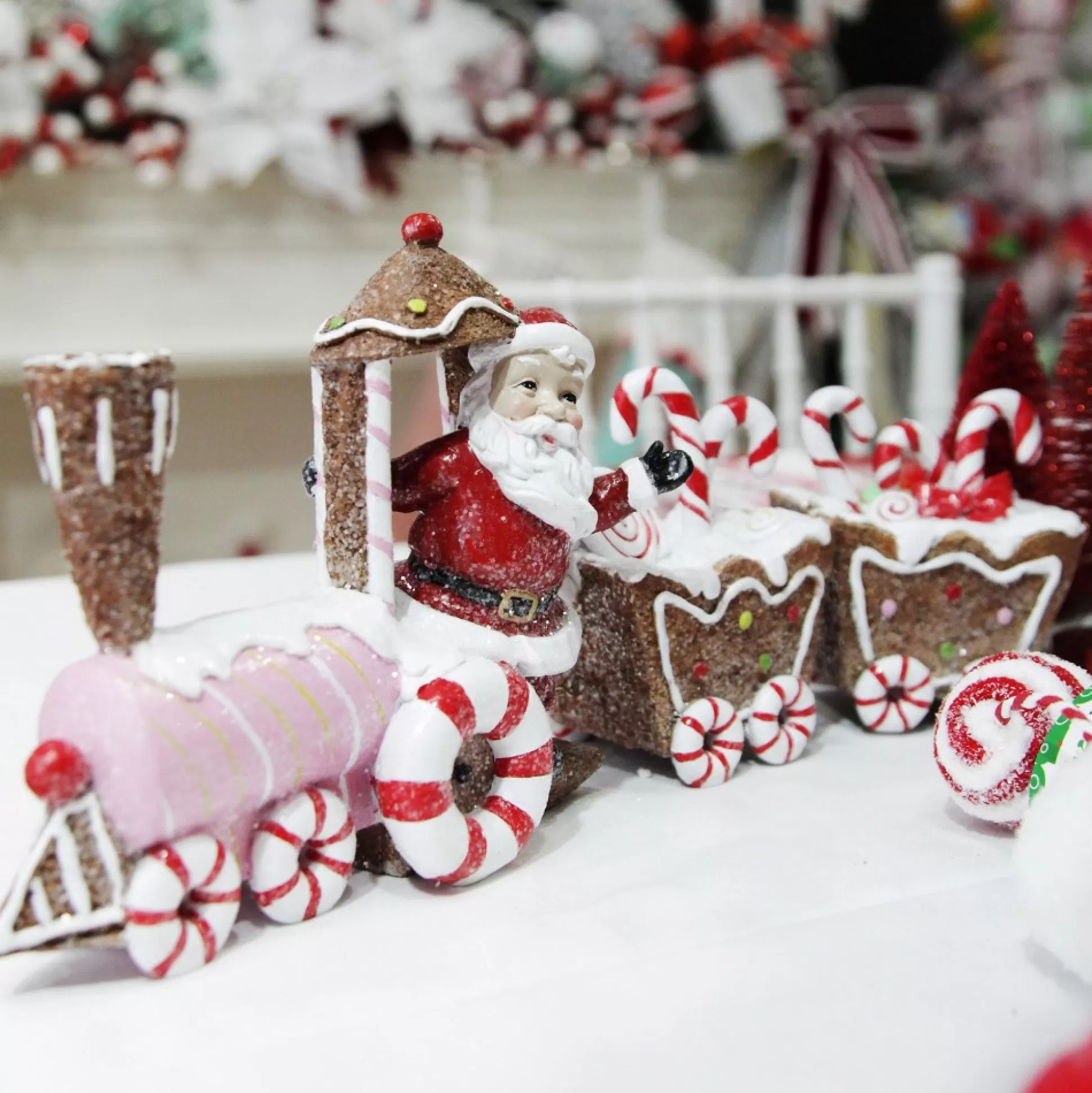 Santa in Gingerbread Train Christmas Ornament Christmas Ornaments |