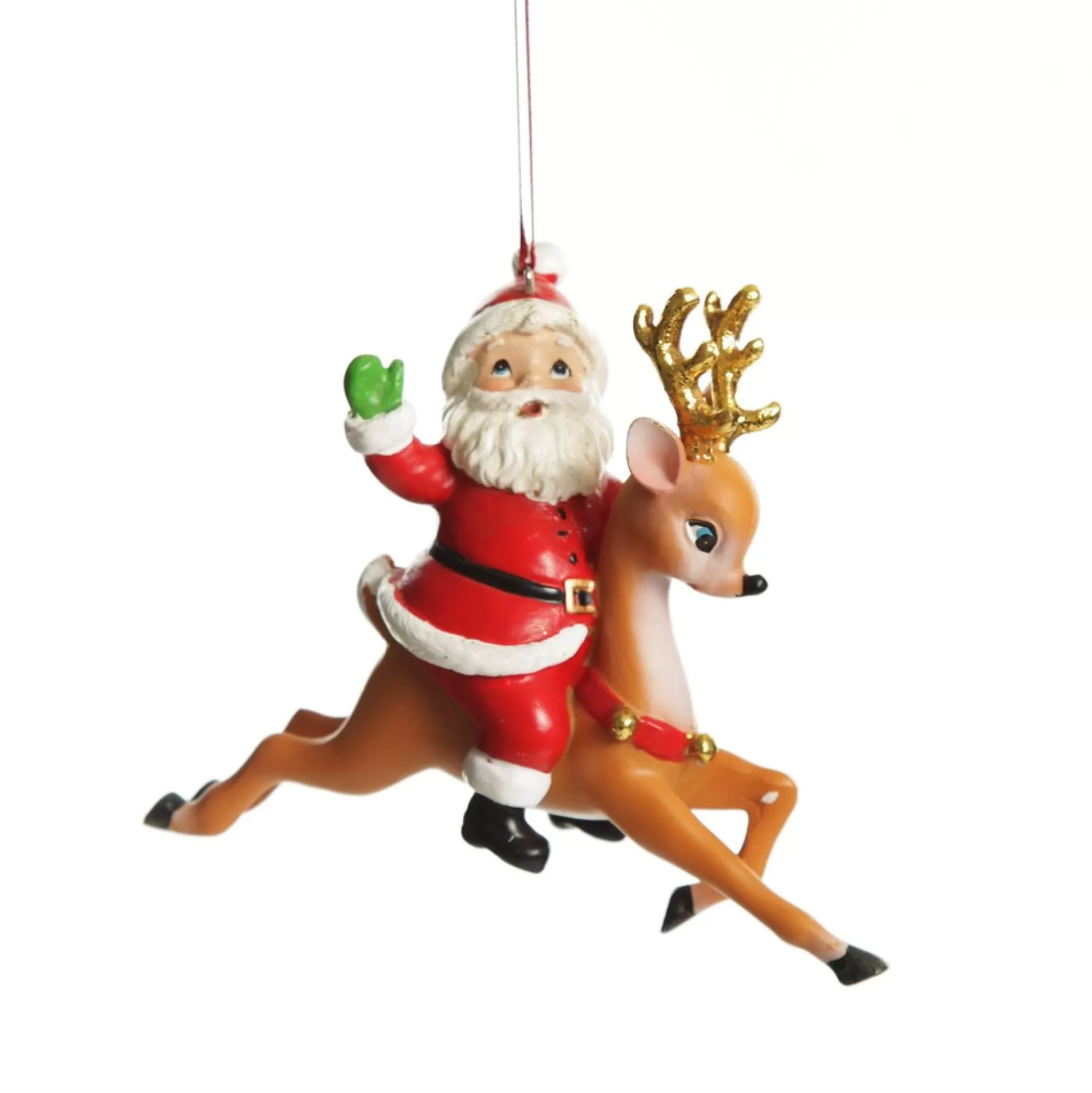 Santa Riding Bambi Hanging Christmas Decoration Christmas Tree Decorations |