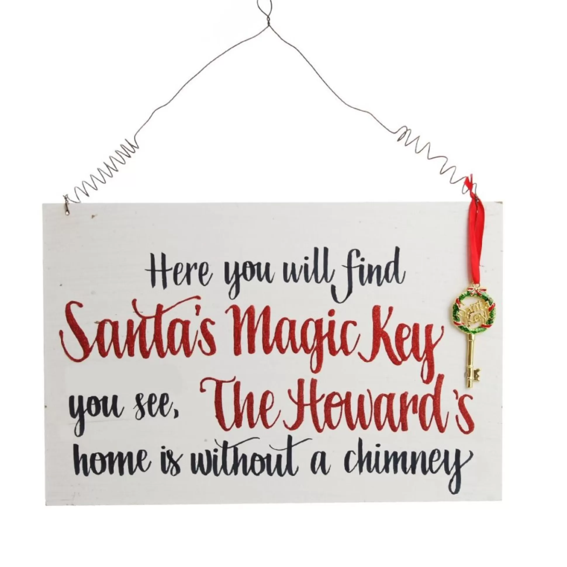 Santa's Magic Key Wood Plaque Christmas Plaques |