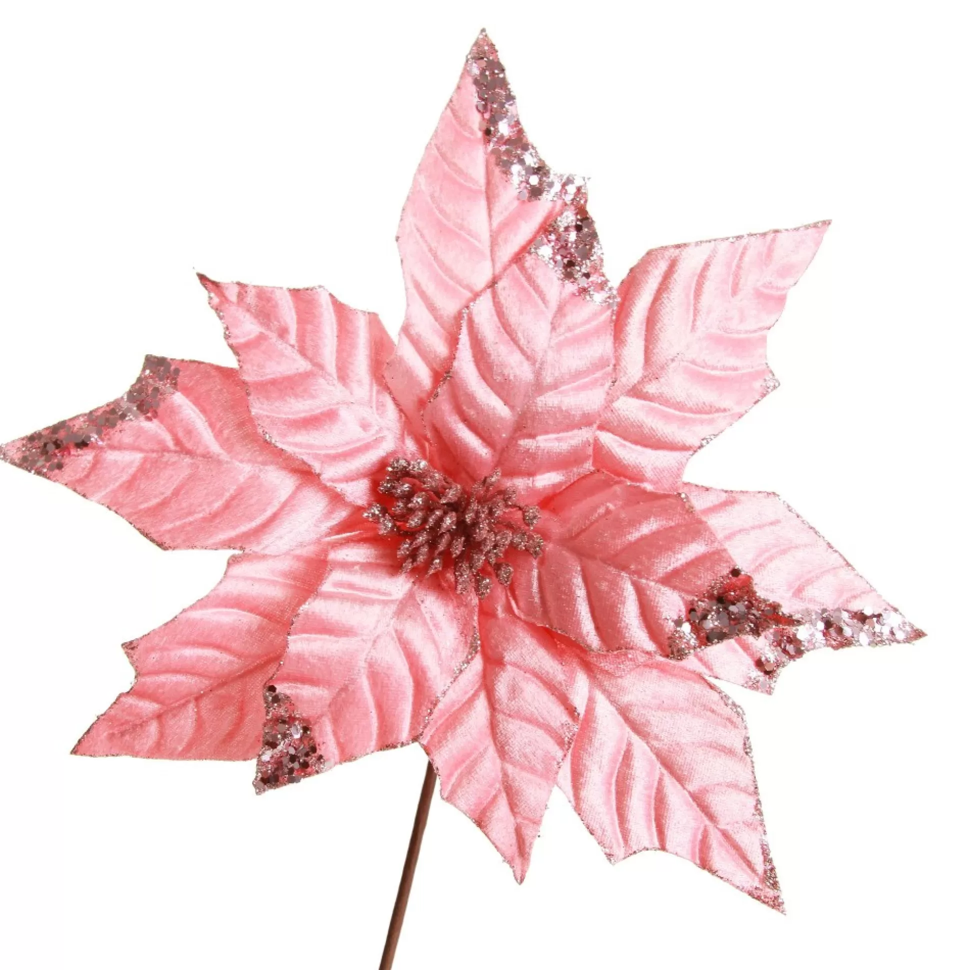 Shiny Blush Poinsettia Flower Stem Christmas Flowers |
