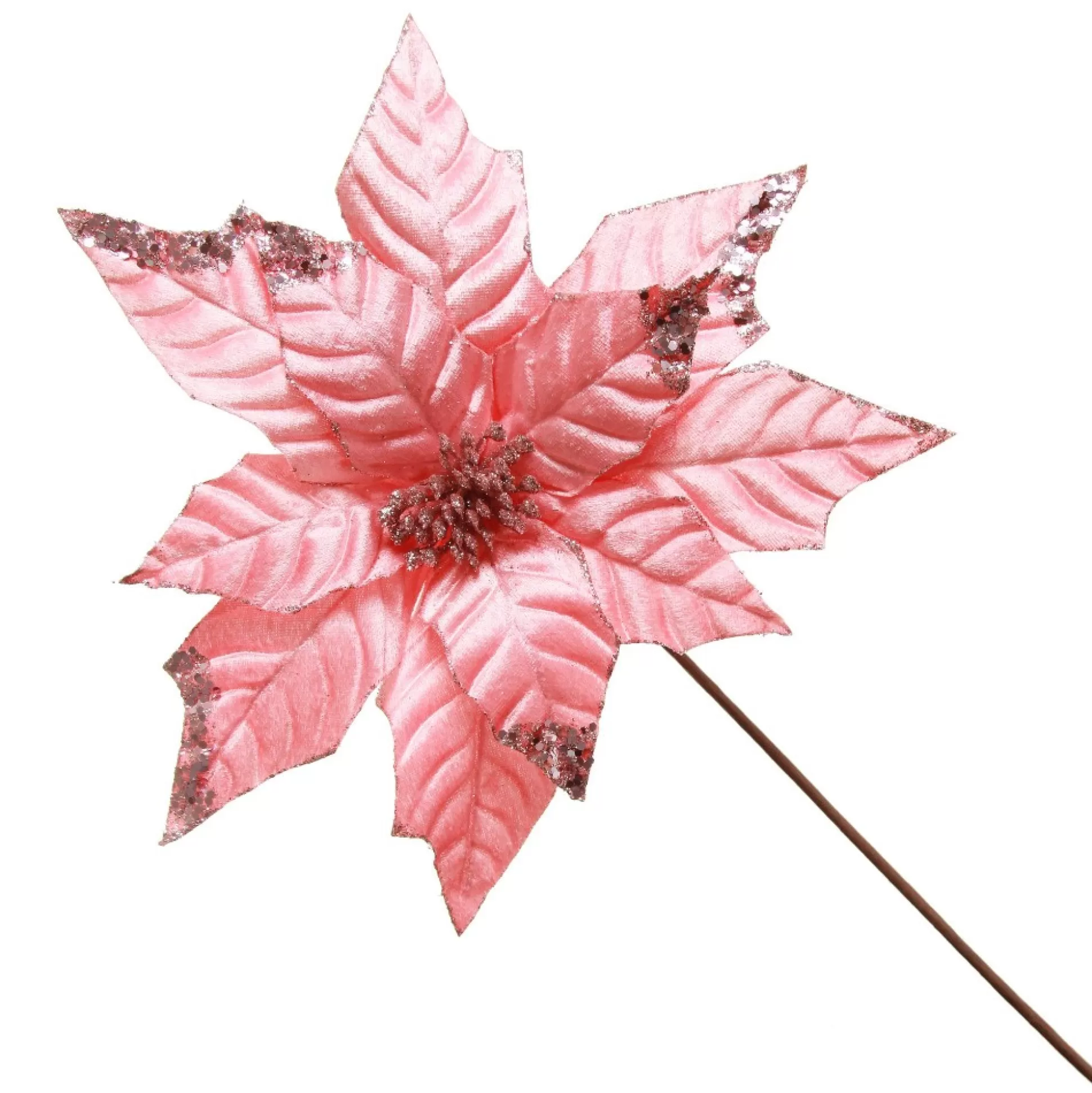 Shiny Blush Poinsettia Flower Stem Christmas Flowers |