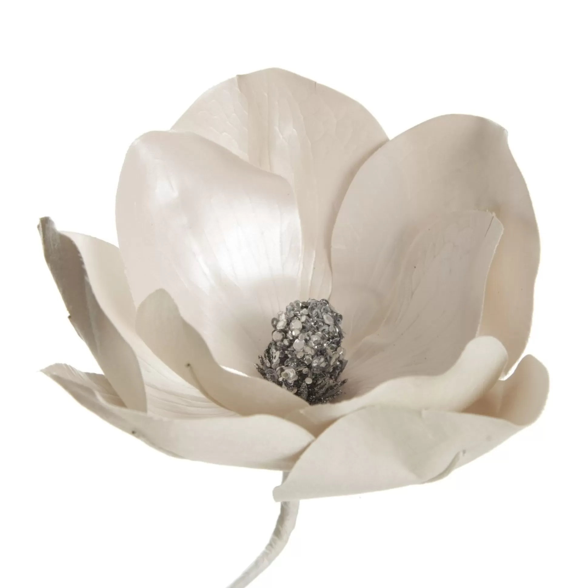 Shiny Ivory Magnolia Flower Stem Christmas Flowers |