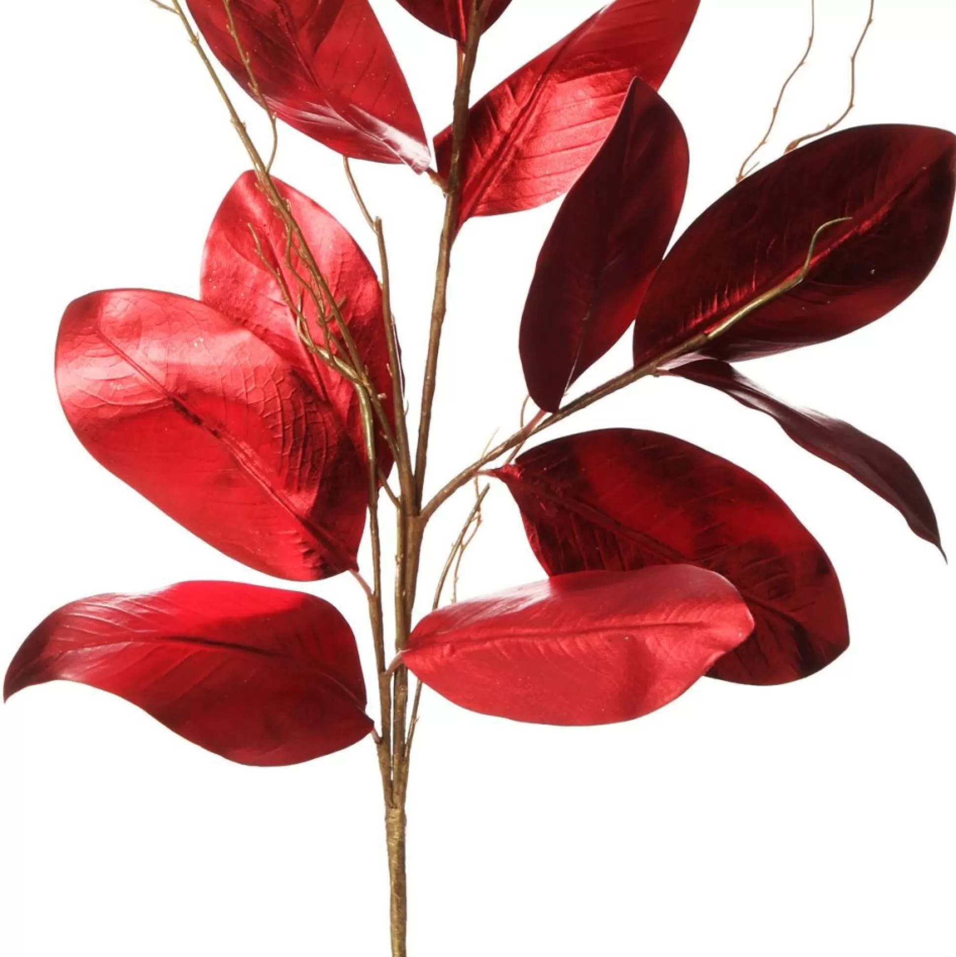 Shiny Red Magnolia Leaf Spray Christmas Sprays |