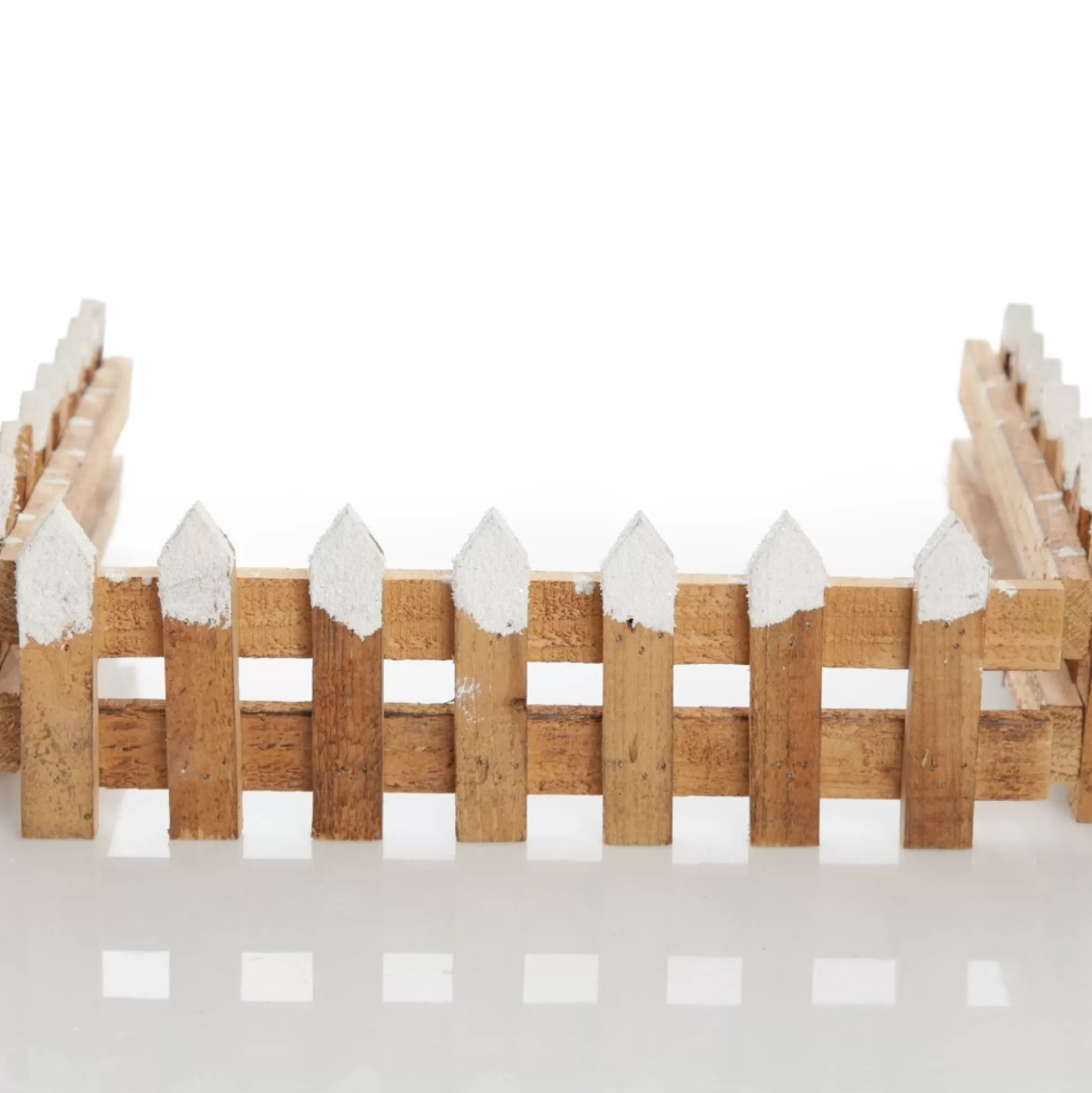 Short Snow Capped Natural Wooden Picket Fence Christmas Tree Skirts |