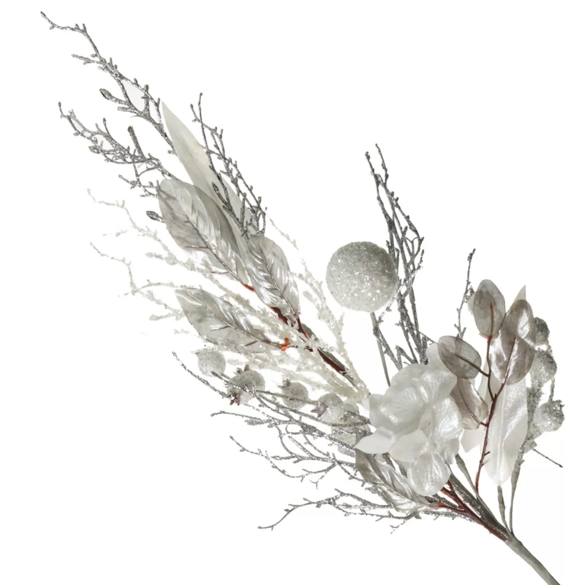 Silver and White Frost Christmas Spray Christmas Sprays |