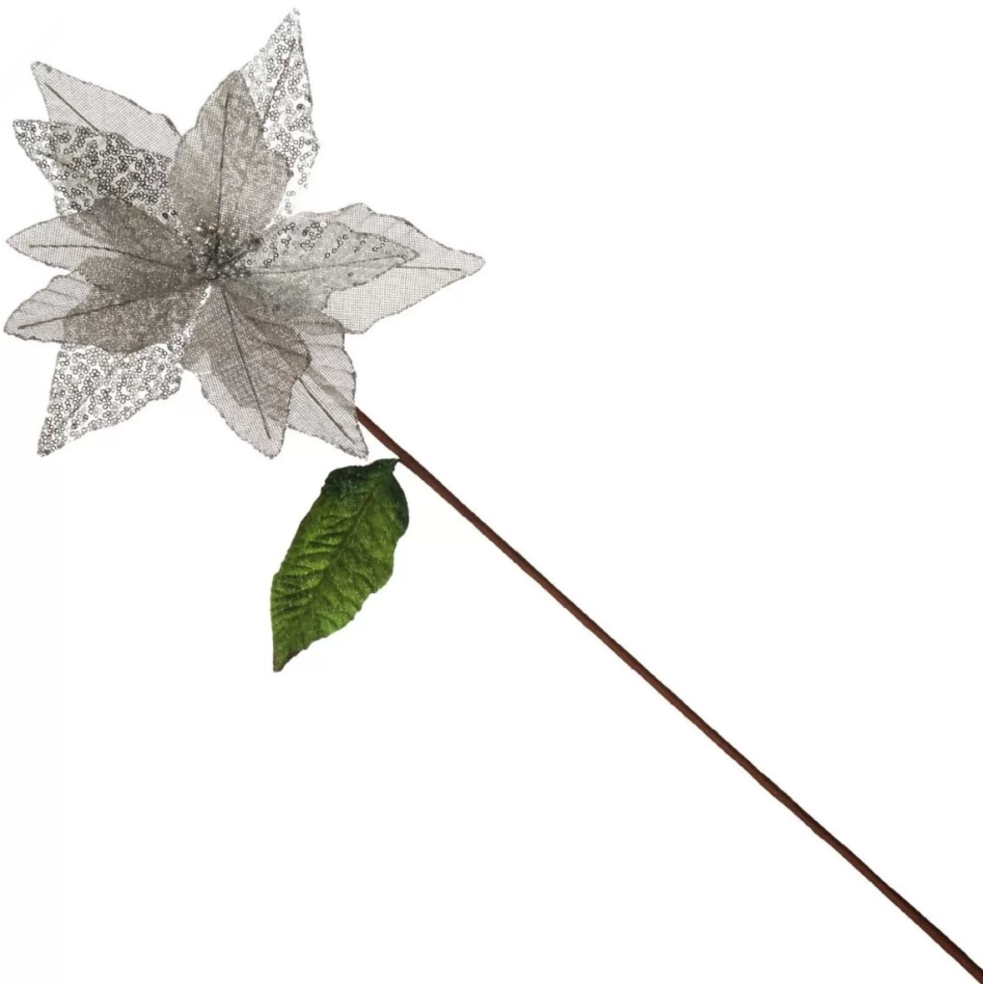 Silver Burlap Sequin Flower Christmas Flowers |