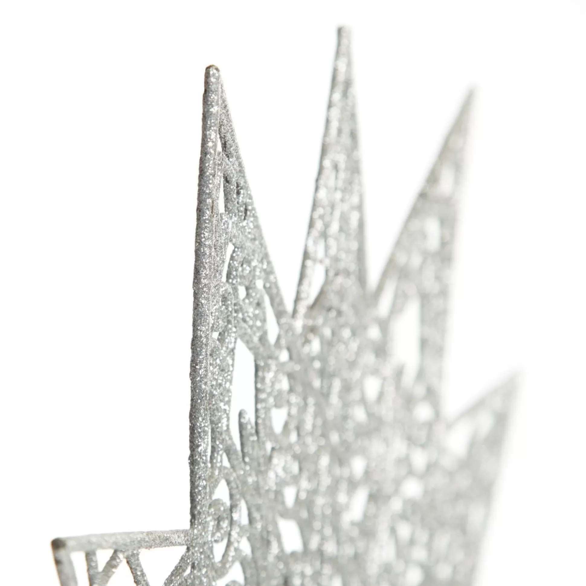 Silver Glitter Hanging Christmas Star Snowflakes And Stars |