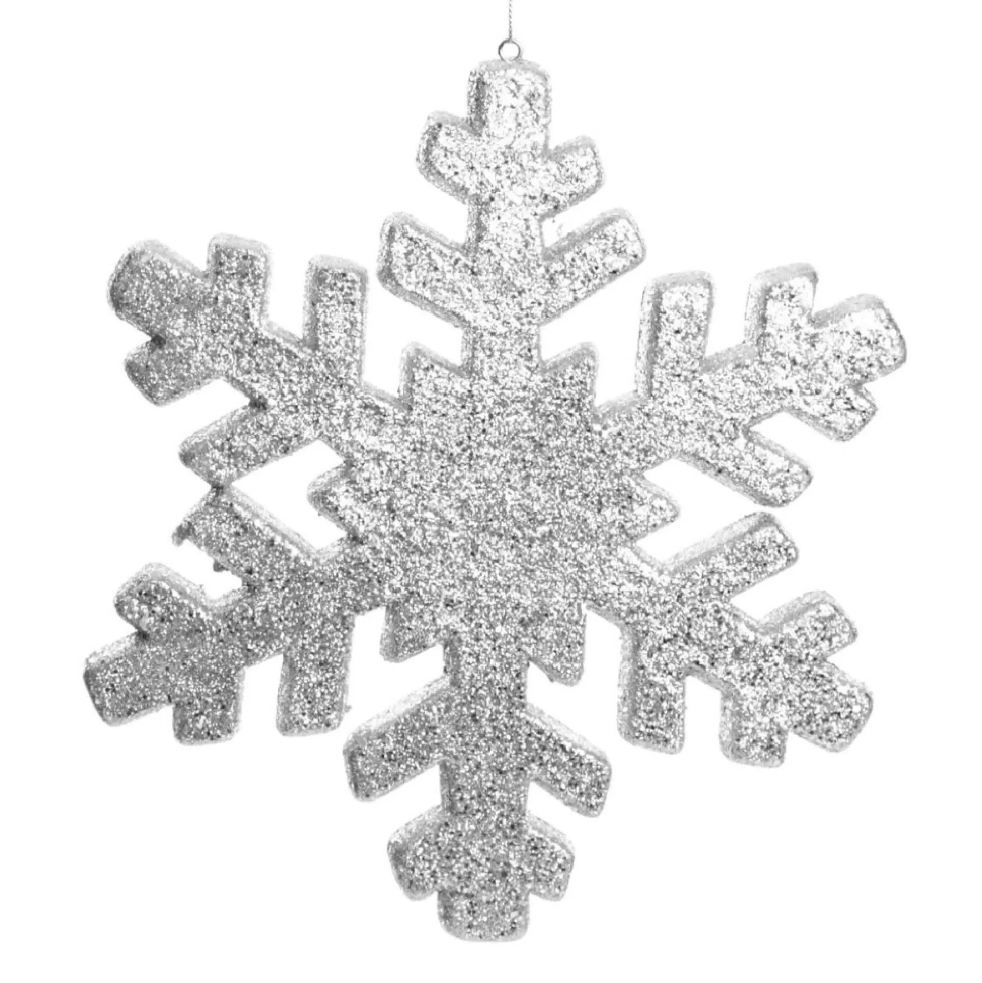 Silver Glitter Hanging Snowflake - Large Snowflakes And Stars |