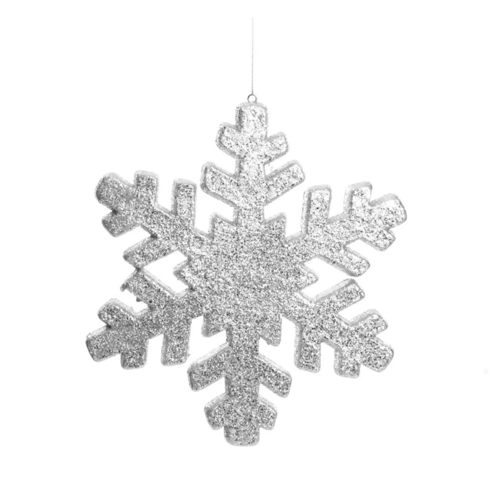 Silver Glitter Hanging Snowflake - Small Snowflakes And Stars |