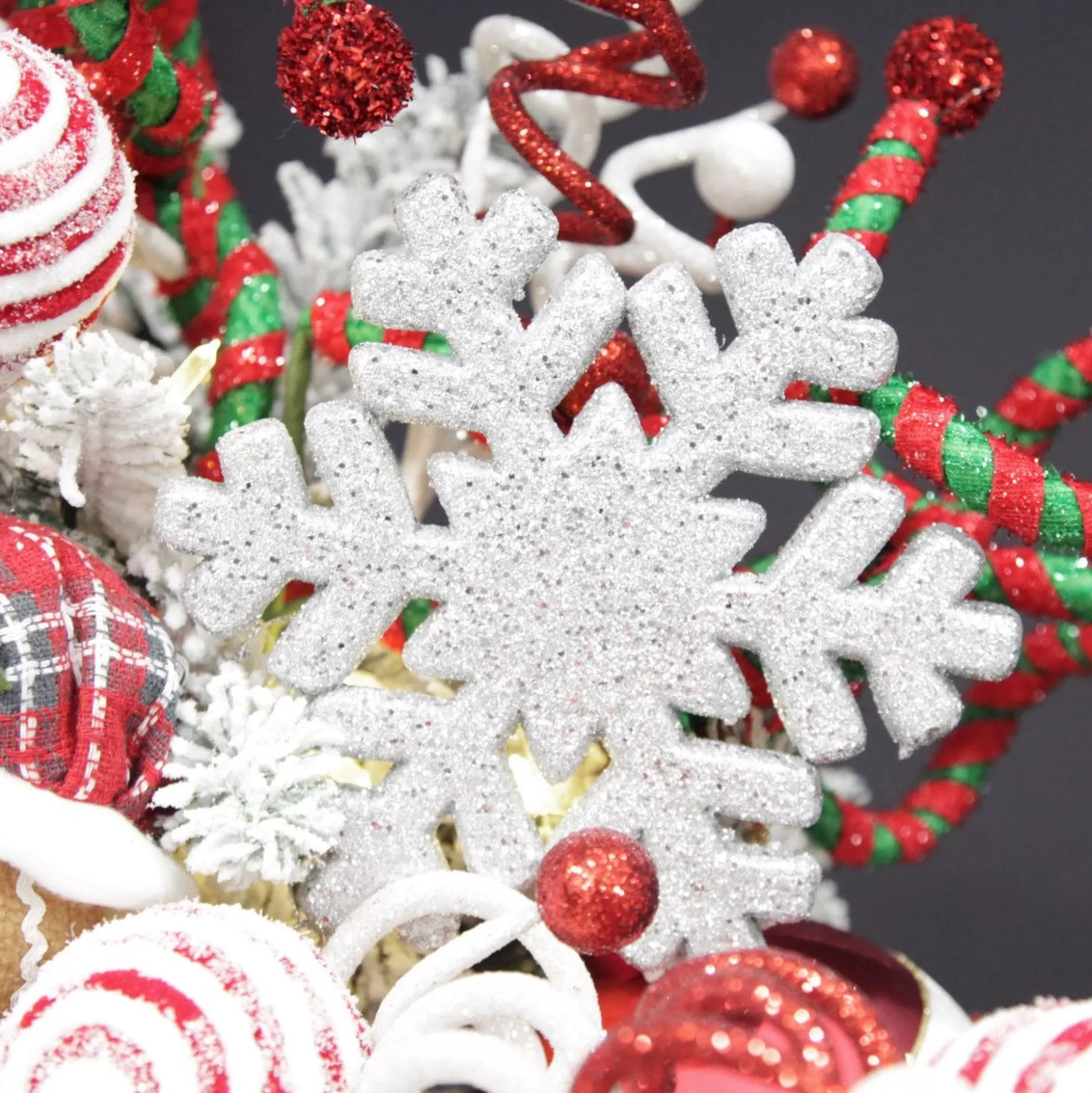 Silver Glitter Hanging Snowflake - Small Snowflakes And Stars |
