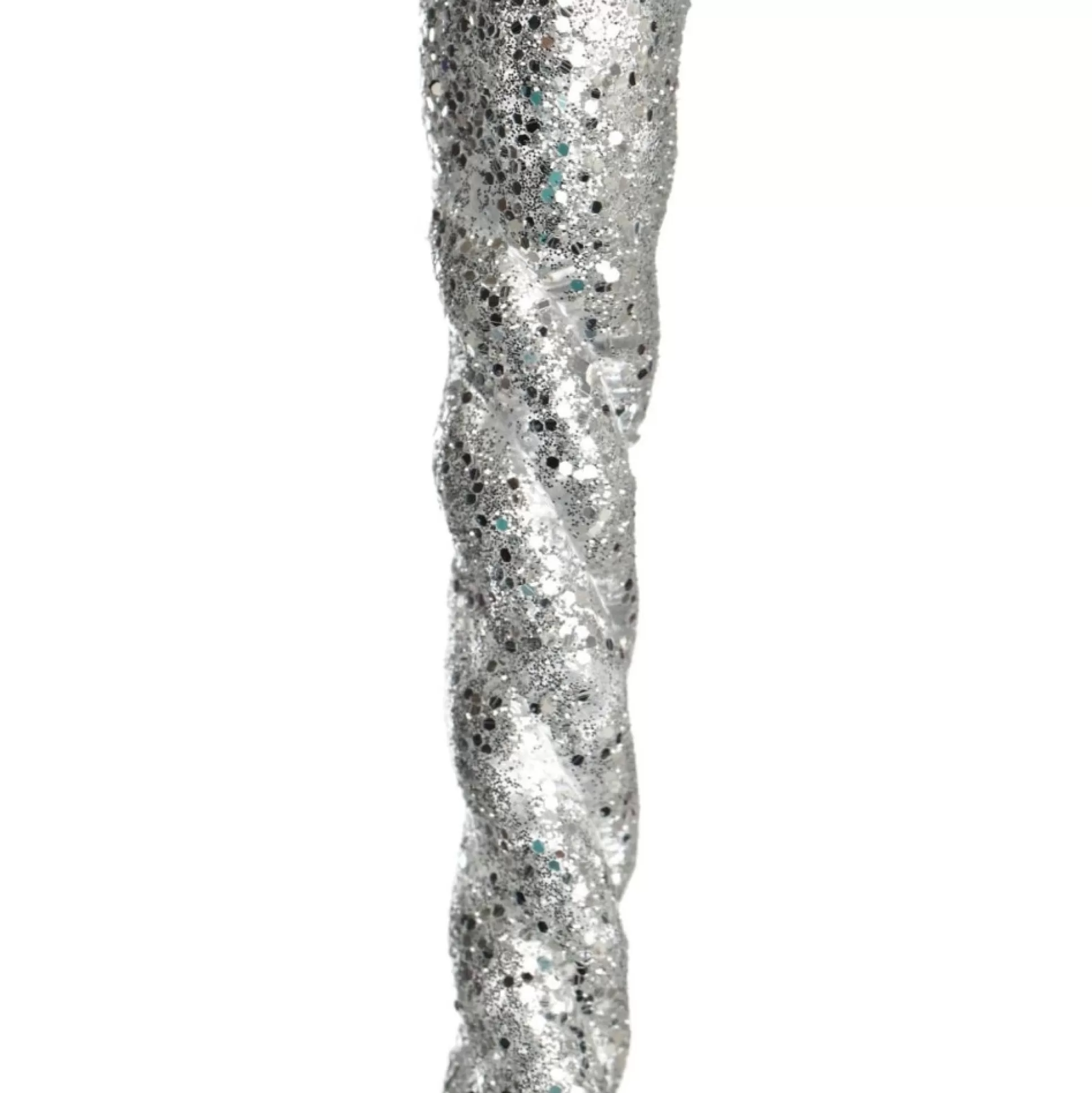 Silver Glitter Icicle Long Drop Christmas Tree Decorations |