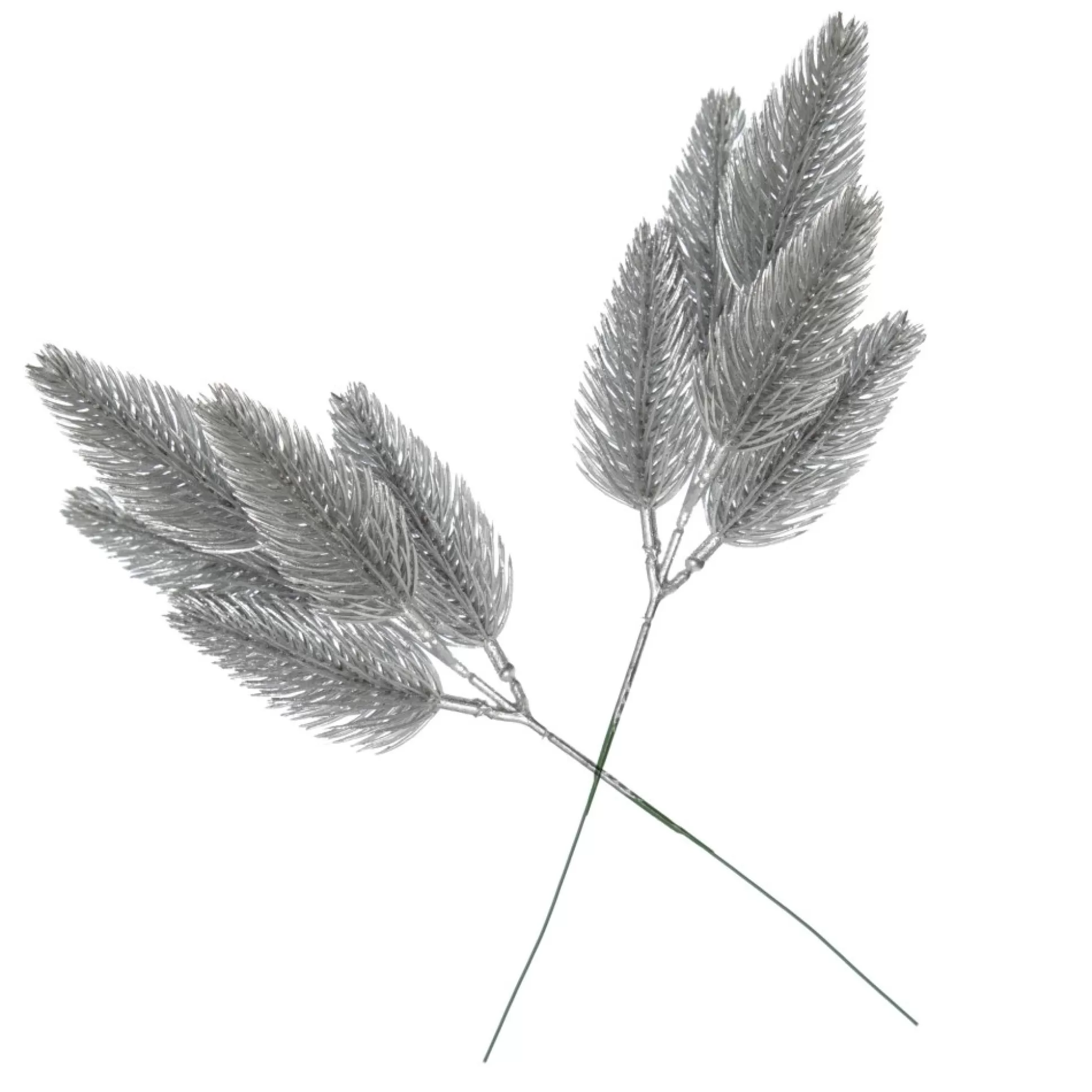 Silver Glitter Pine Bud Pick - Set of 2 Christmas Pick |