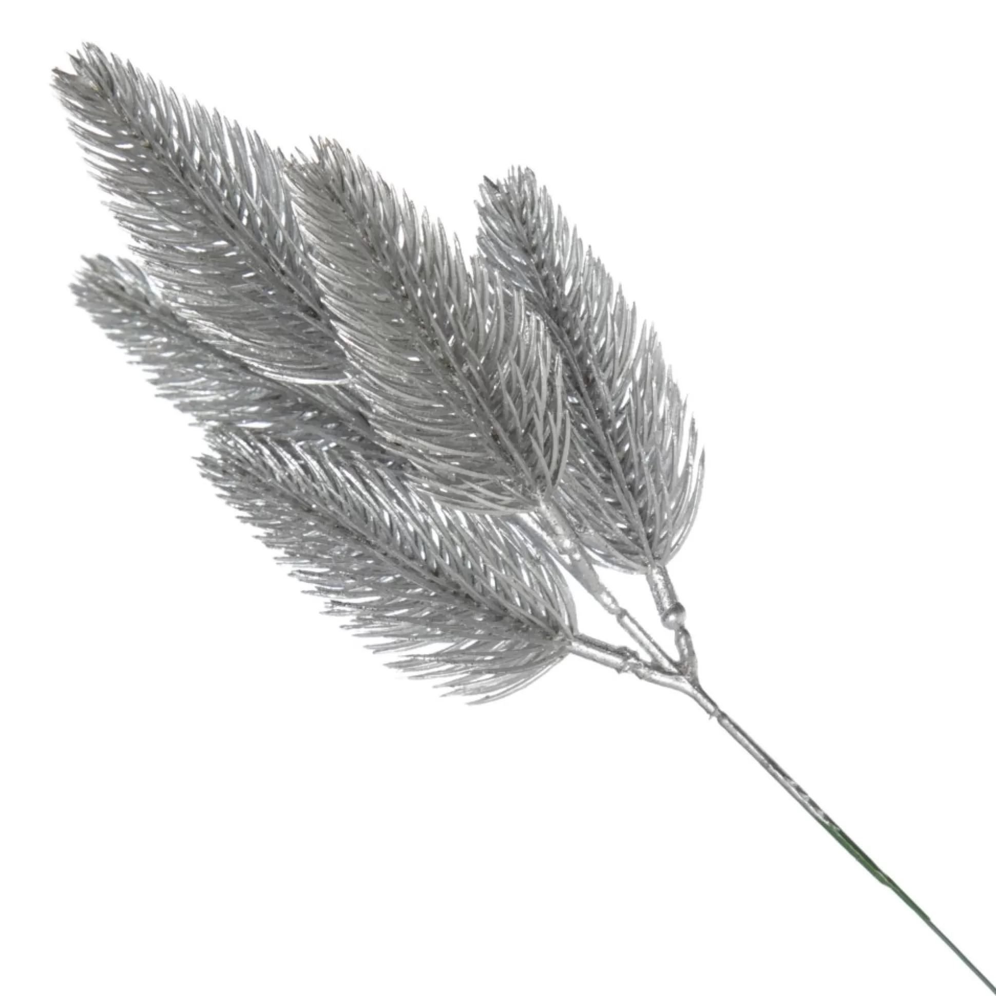 Silver Glitter Pine Bud Pick - Set of 2 Christmas Pick |