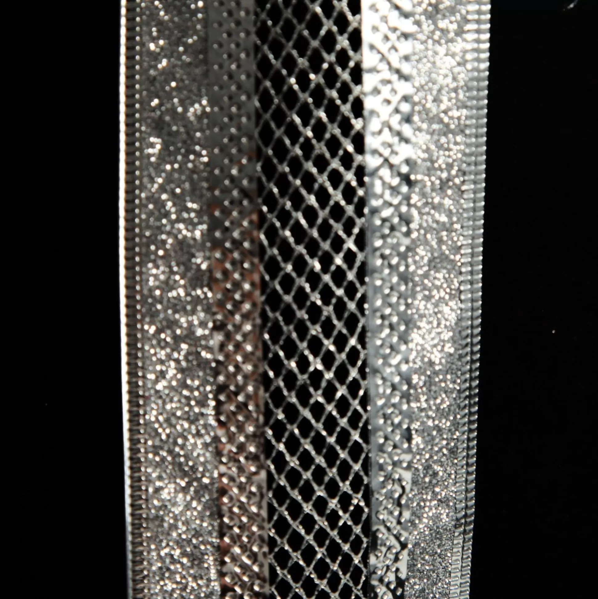 Silver Mesh and Glitter Edge Wired Christmas Ribbon Ribbons |