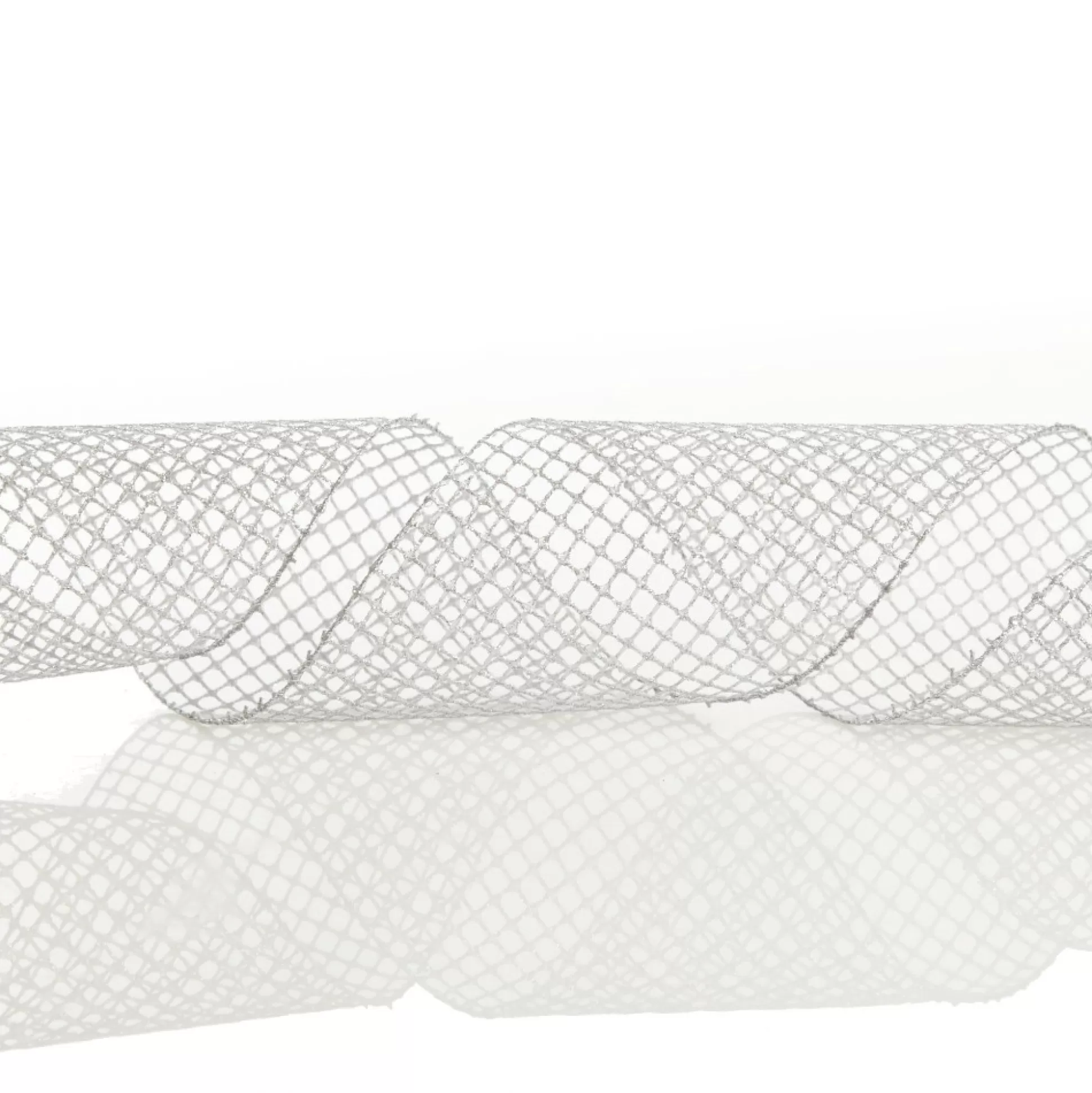 Silver Mesh Wired Christmas RIbbon Garland Tree Garlands |