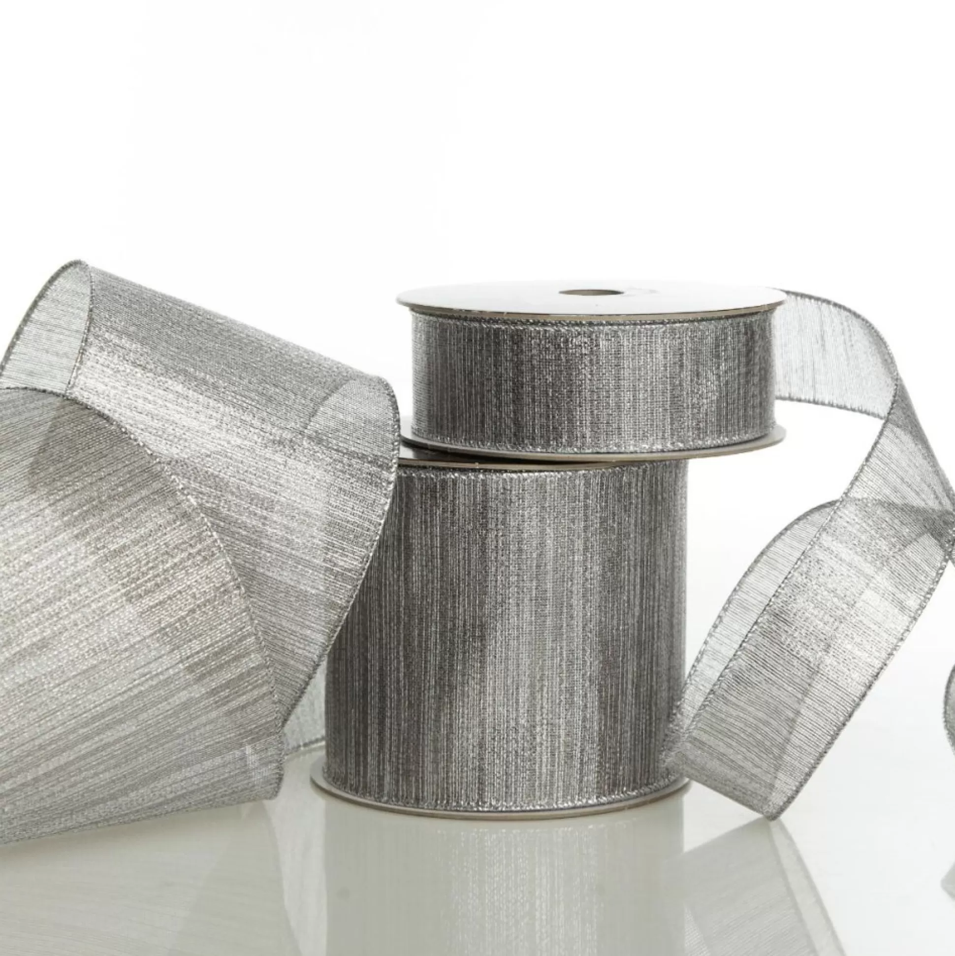 Silver Metallic Shimmer Wired Ribbon Ribbons |