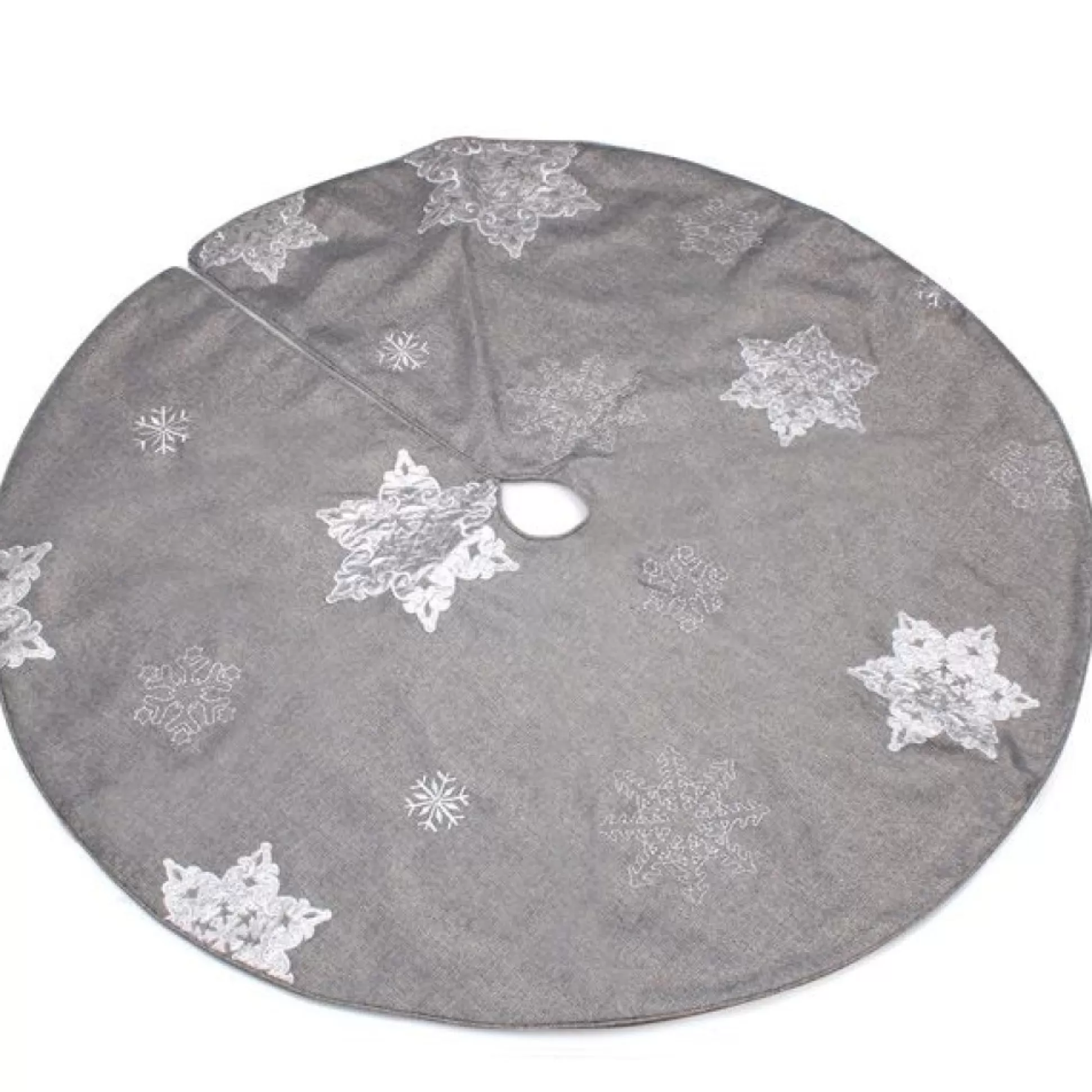 Silver Snowflake Christmas Tree Skirt Christmas Tree Skirts |