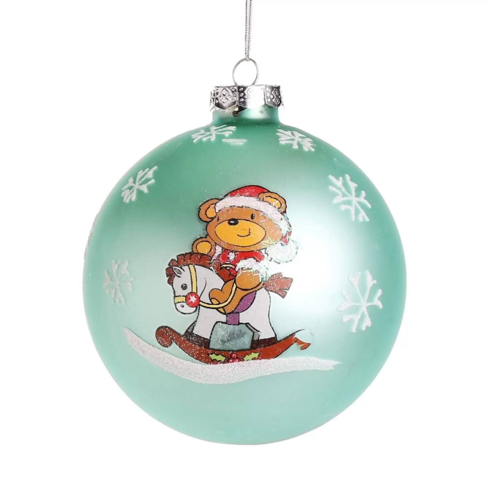Sky Blue Rocking Horse Christmas Bauble Personalised Baubles |