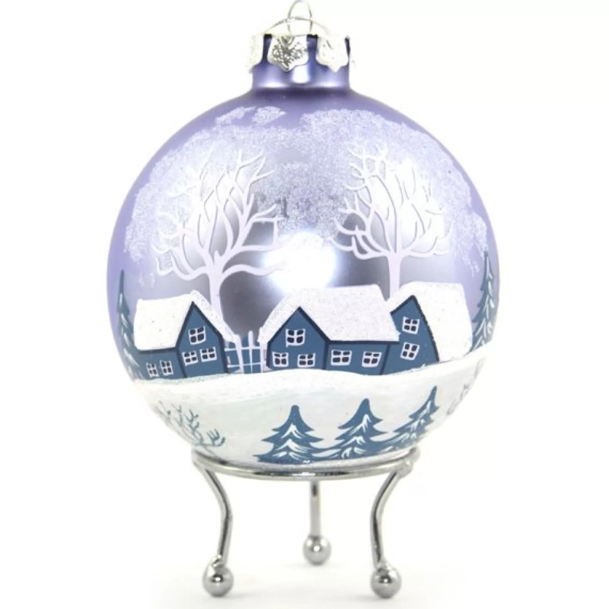 Sky Blue Winter Church Christmas Bauble Personalised Baubles |