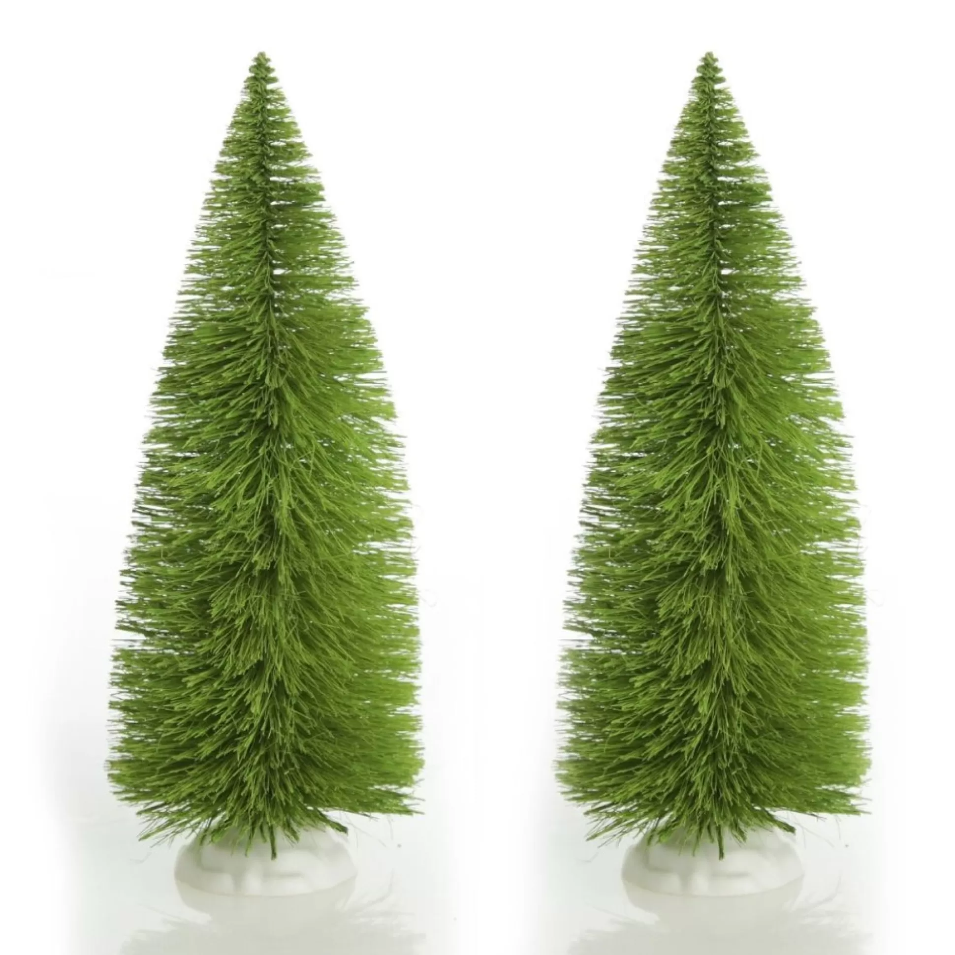 Small Lime Bottle Brush Tree - Set of 2 Table Top Christmas Trees |