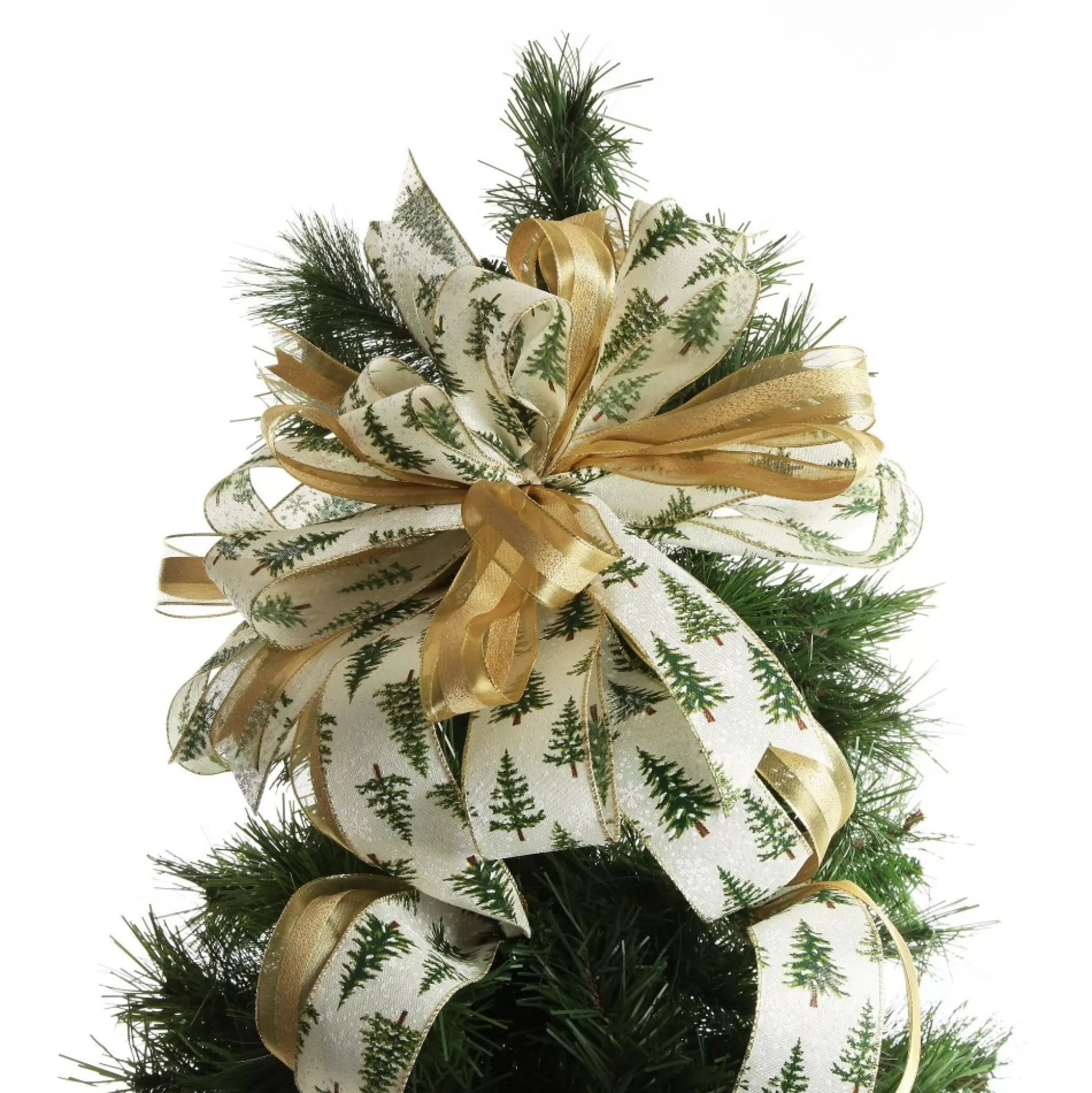 Snowy Tree Topper Deluxe Tree Topper Bow with Streamers Tree Toppers |