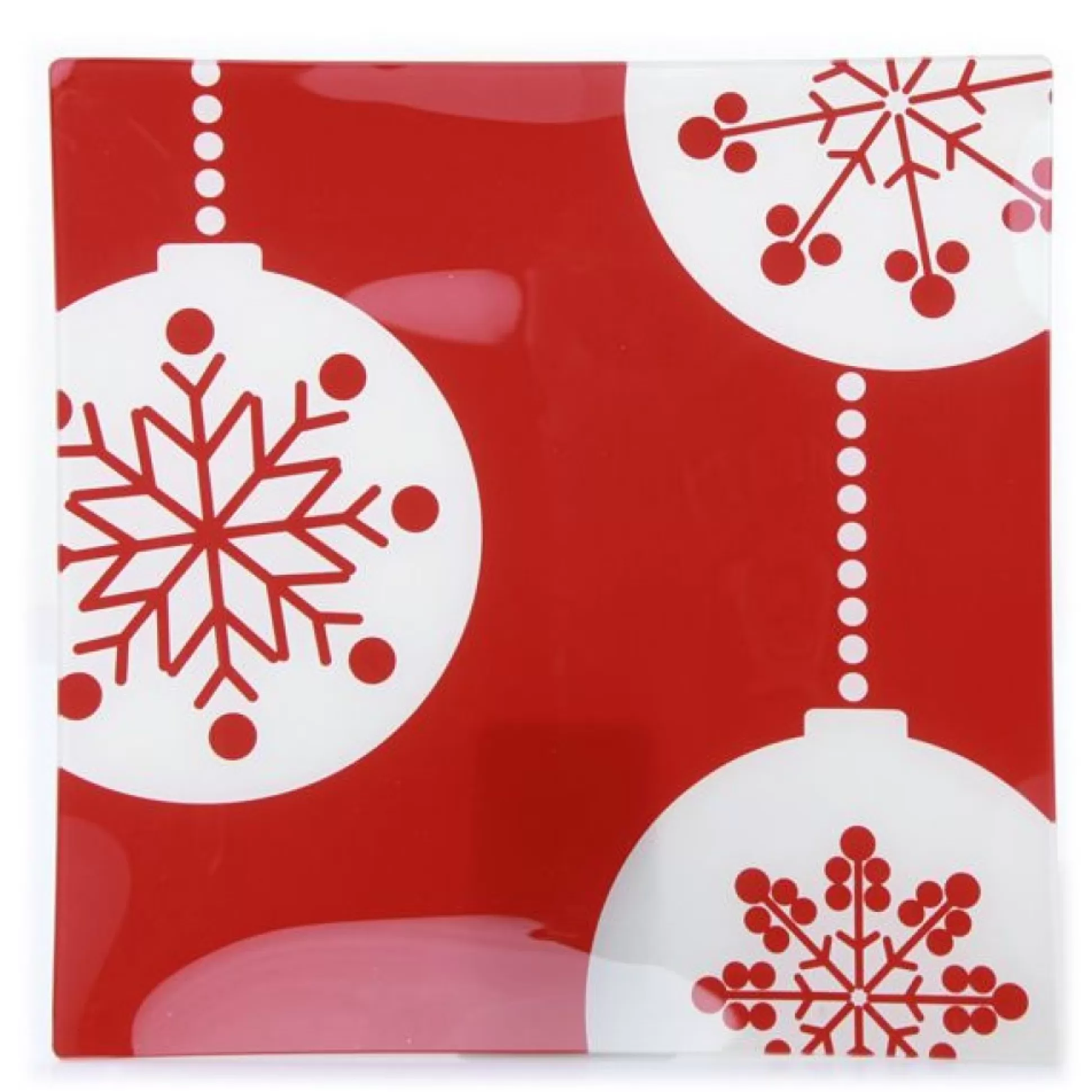 Square Glass Christmas Platter Christmas Table Decor |