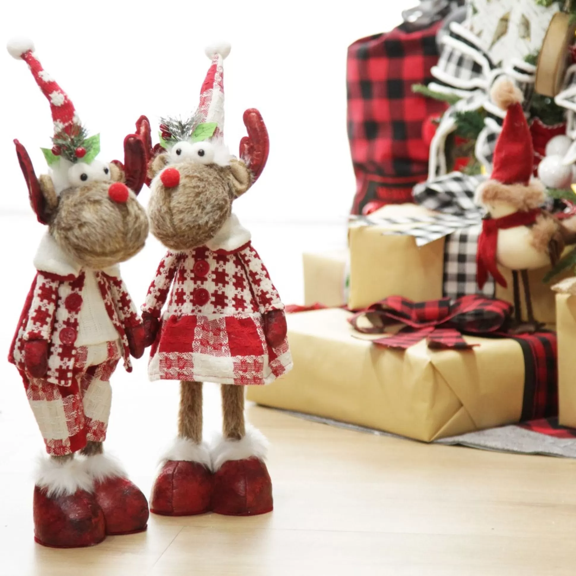 Standing Boy Reindeer Bobble Body Christmas Ornament Christmas Figurines |