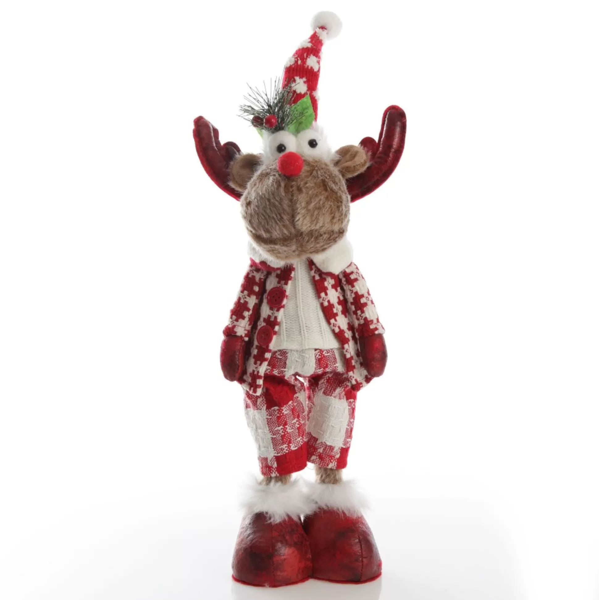 Standing Boy Reindeer Bobble Body Christmas Ornament Christmas Figurines |