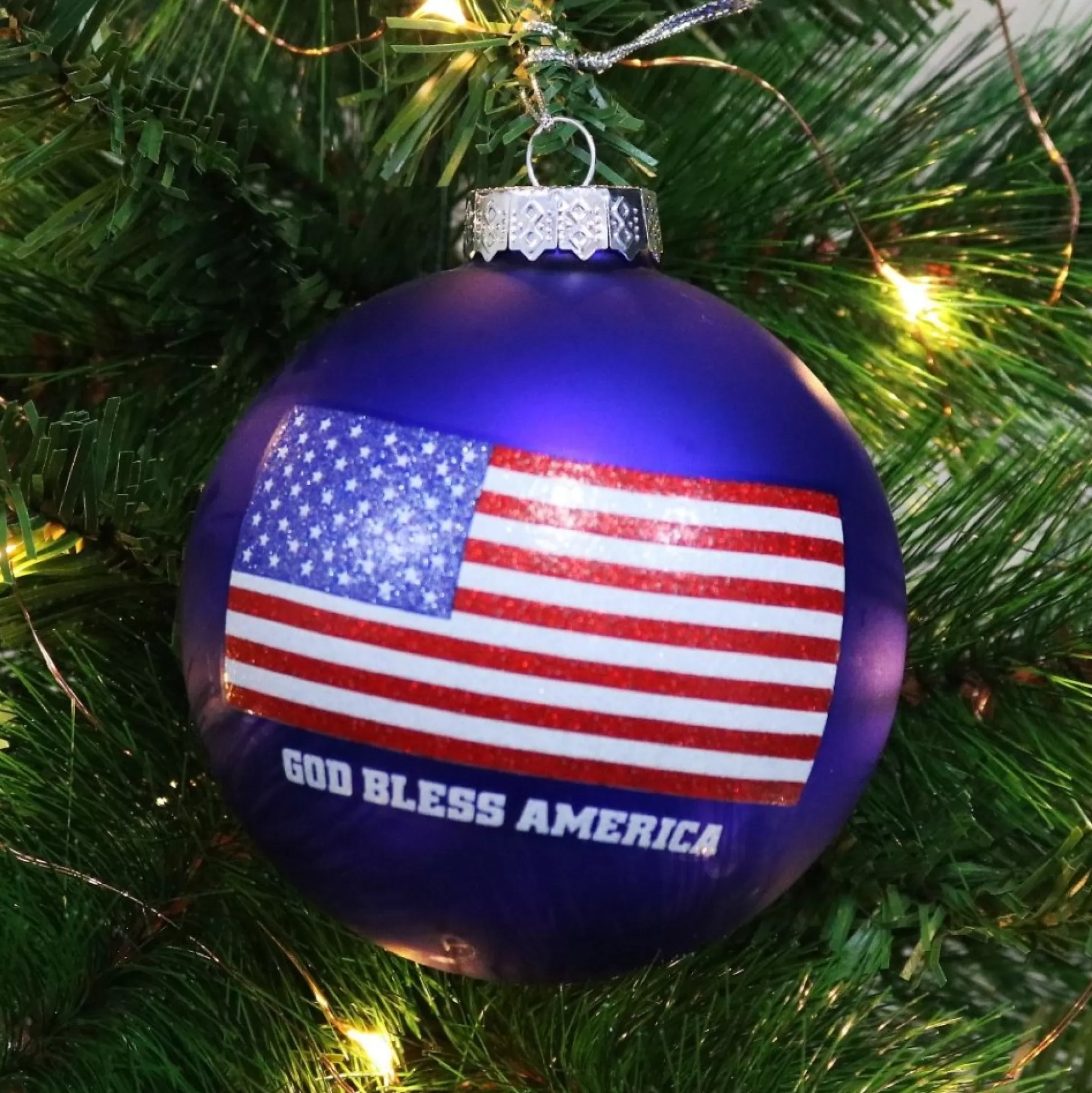 Stars and Stripes USA Christmas Bauble Personalised Baubles |