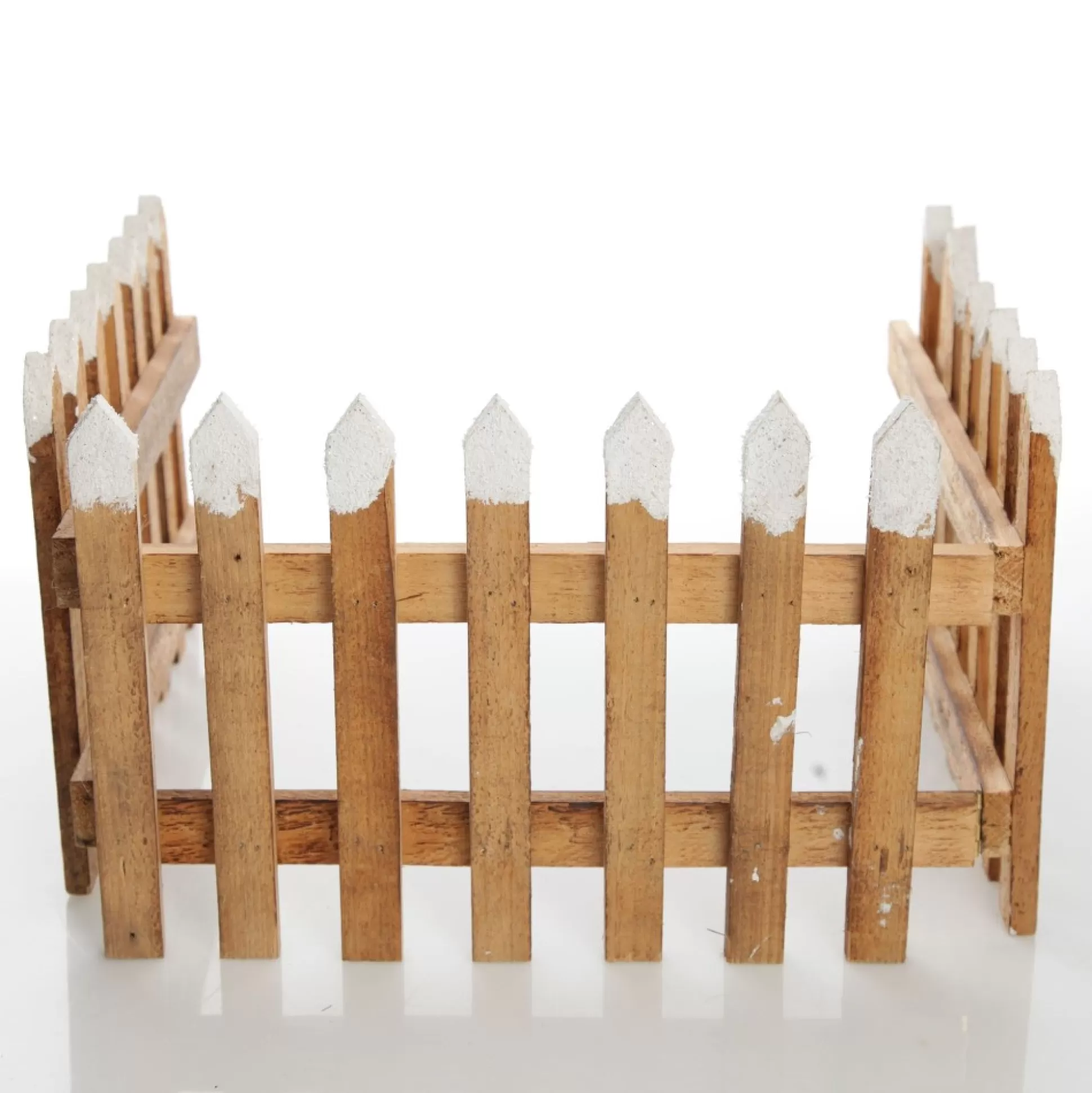 Tall Snow Capped Natural Wooden Picket Fence Christmas Tree Skirts |