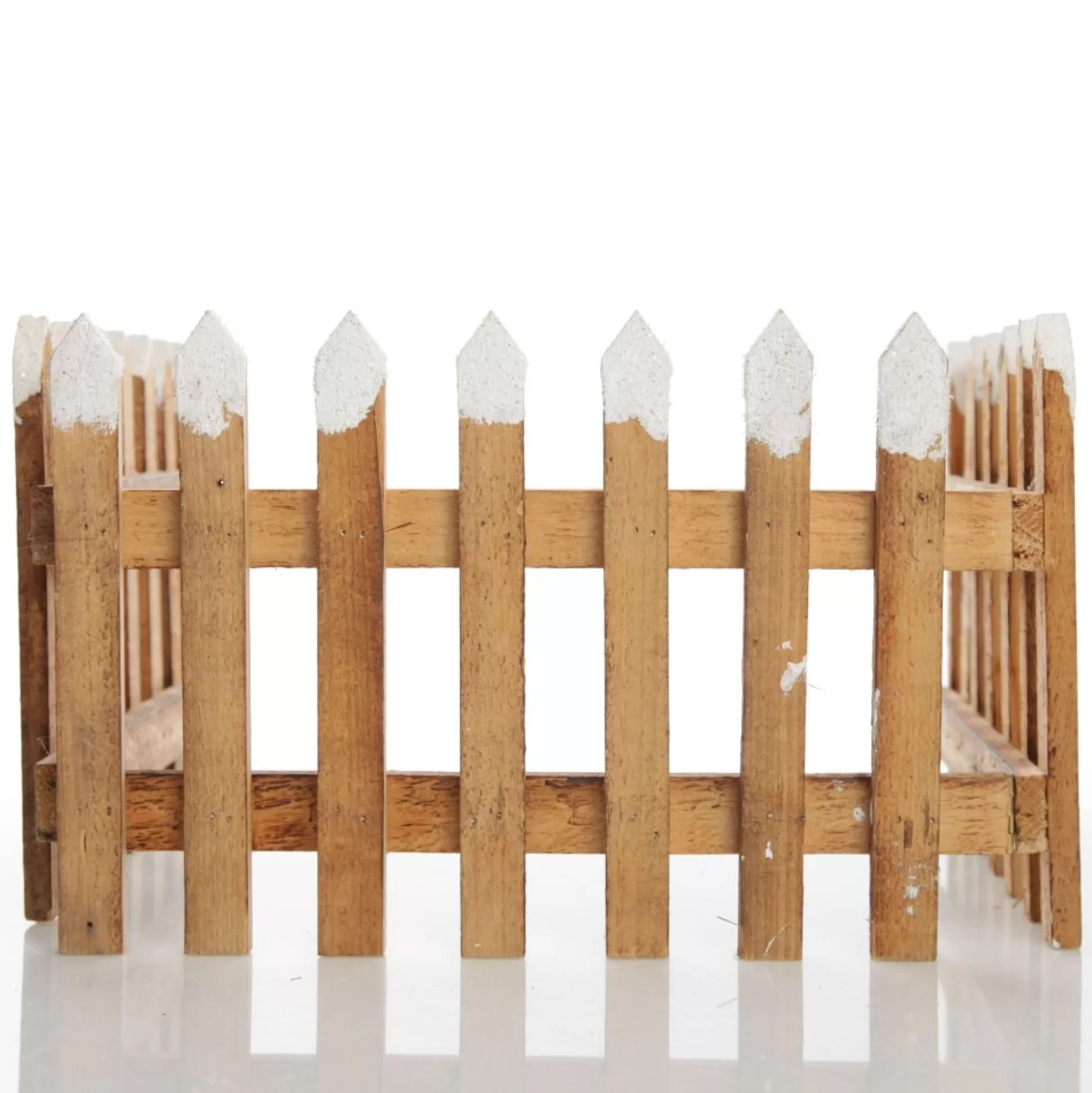 Tall Snow Capped Natural Wooden Picket Fence Christmas Tree Skirts |