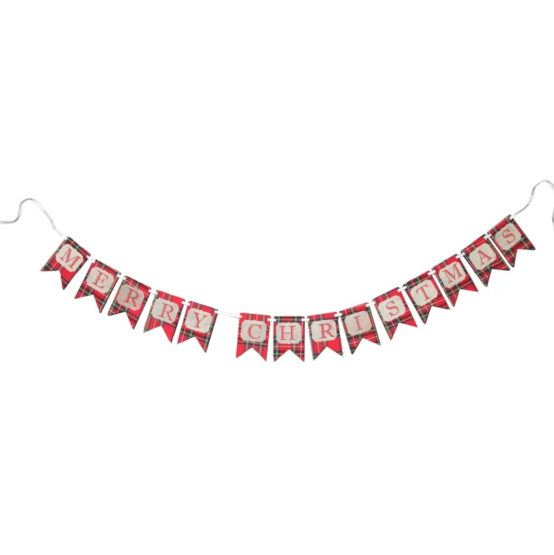 Tartan Merry Christmas Bunting Wall Hangings And Signs |