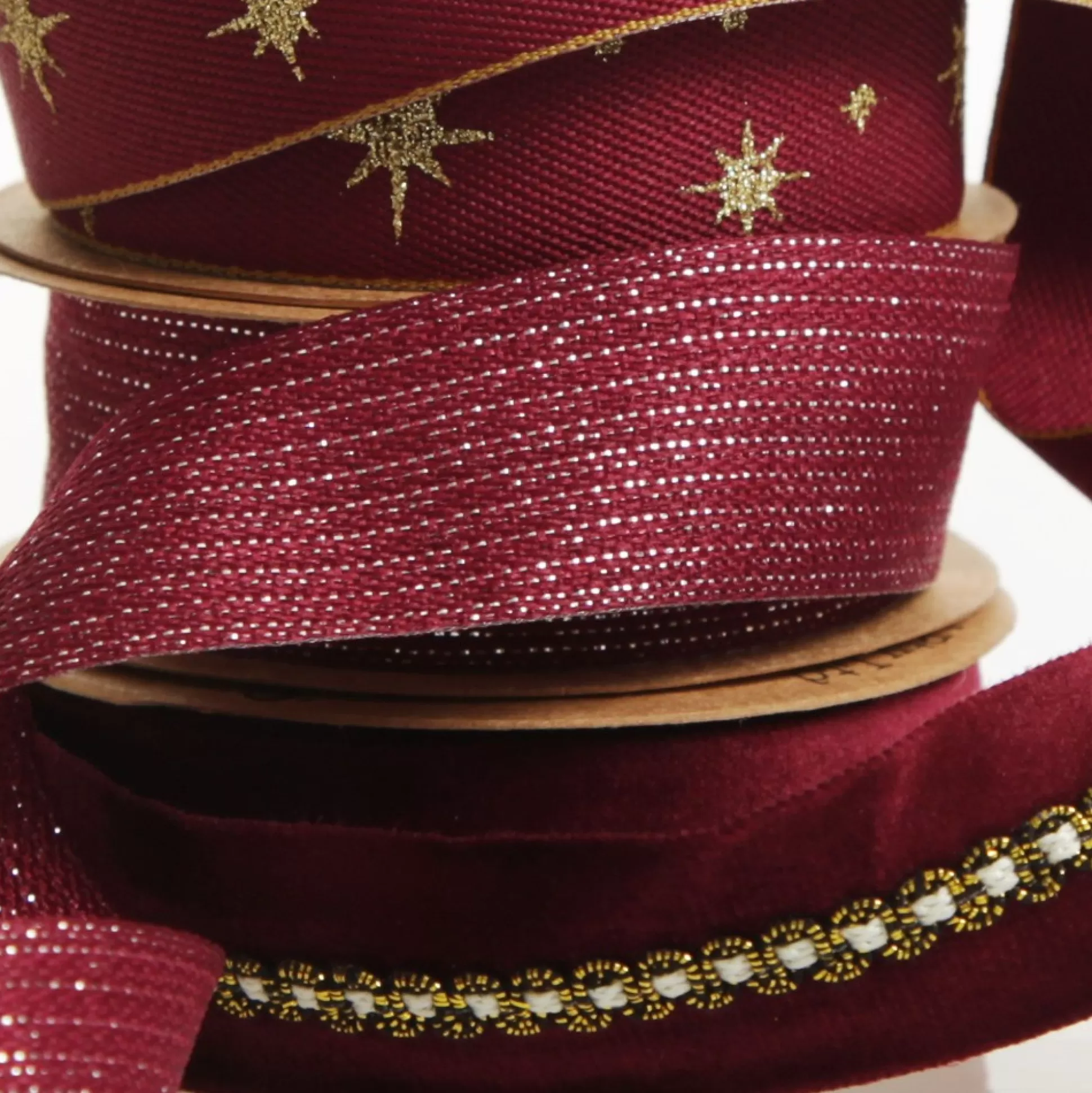 Three Assorted Burgundy and Gold Ribbons Ribbons |