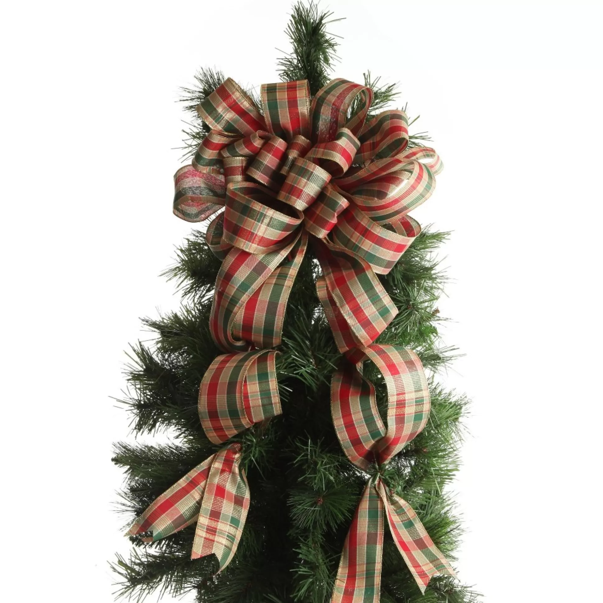 Traditional Tartan Deluxe Tree Topper Bow with Streamers Tree Toppers |